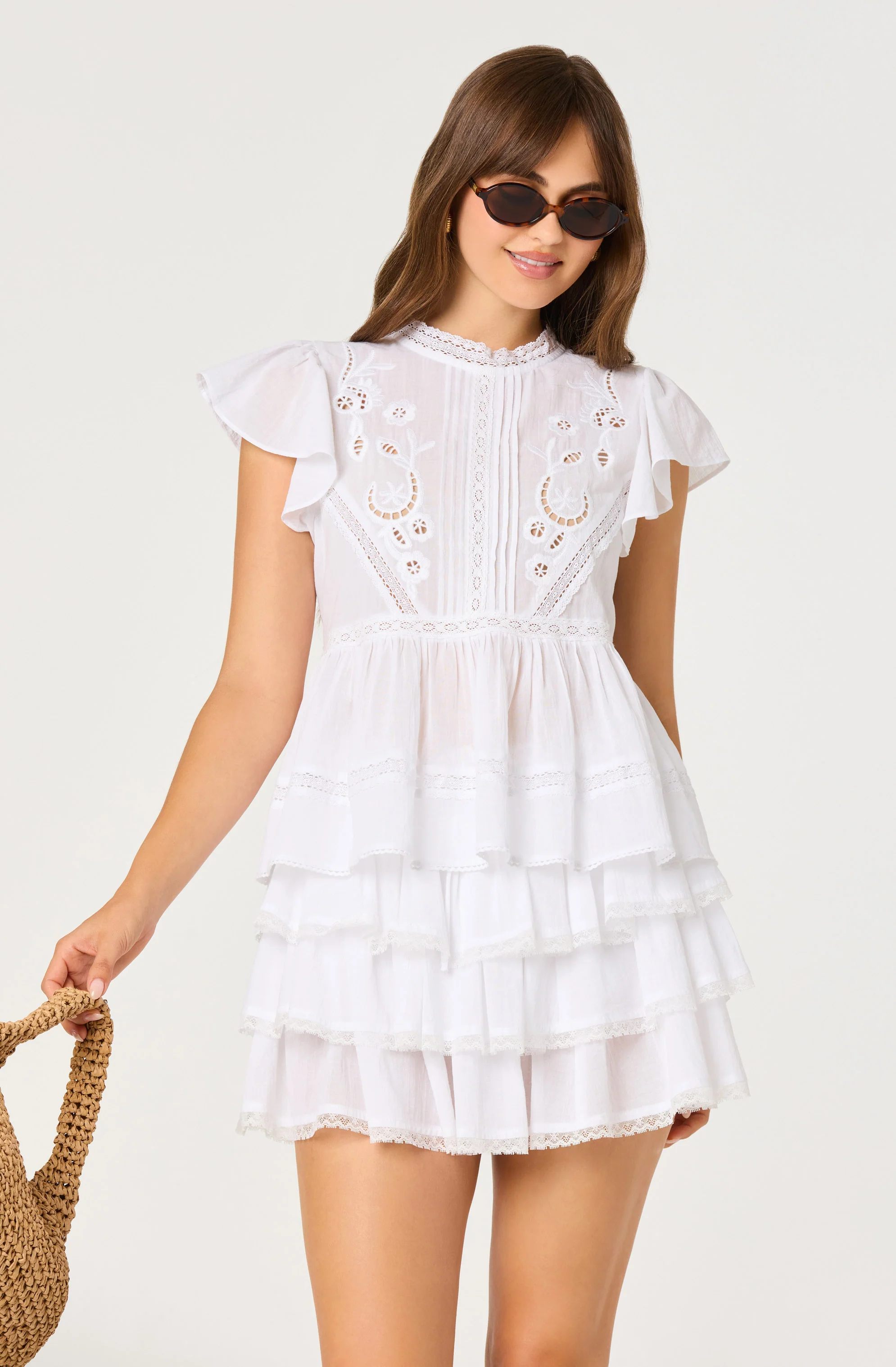 Jenny Eyelet Flutter Sleeve Top - Image 4