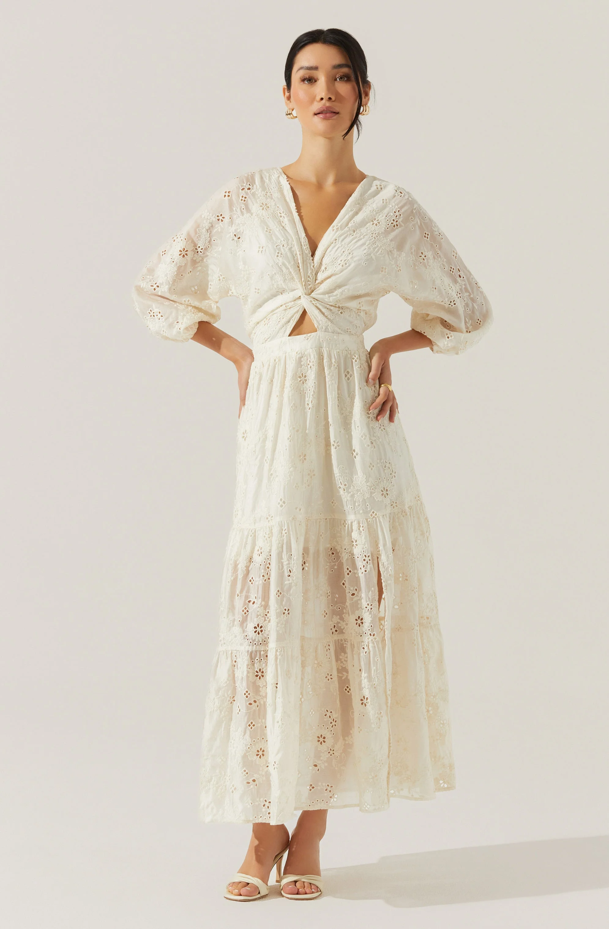 Jesalyn Floral Eyelet Maxi Dress - Image 10