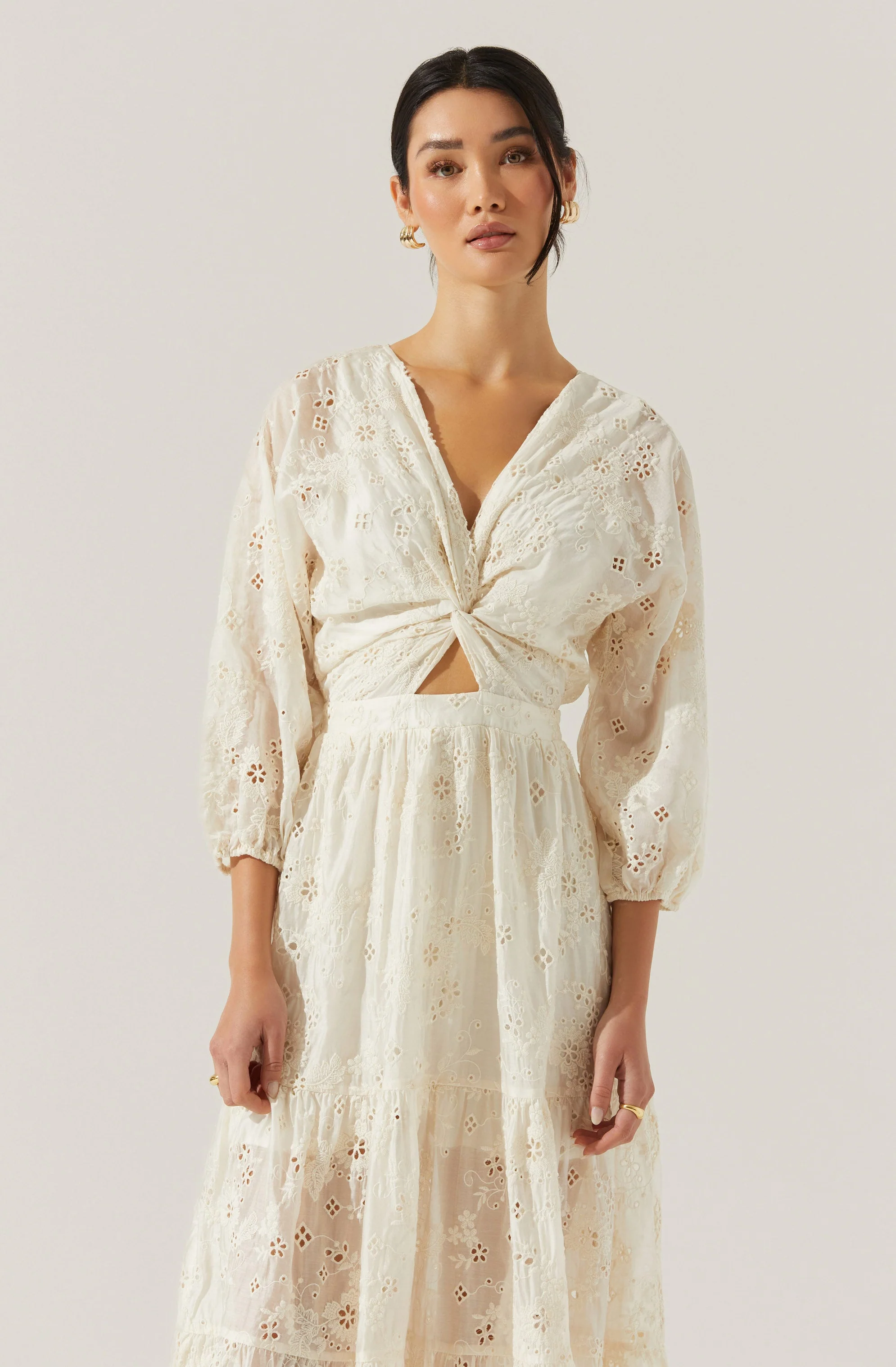 Jesalyn Floral Eyelet Maxi Dress - Image 11