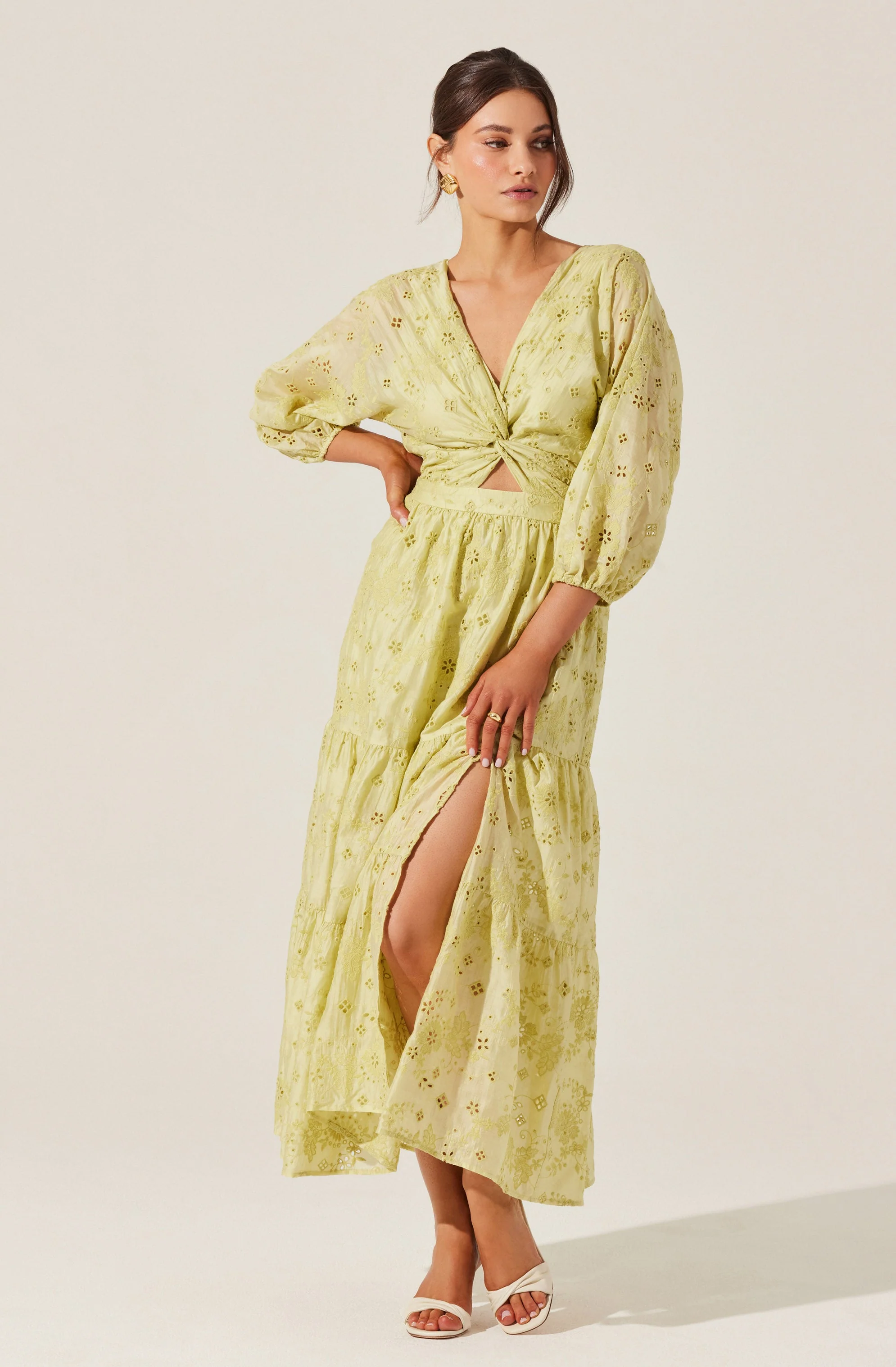 Jesalyn Floral Eyelet Maxi Dress - Image 4