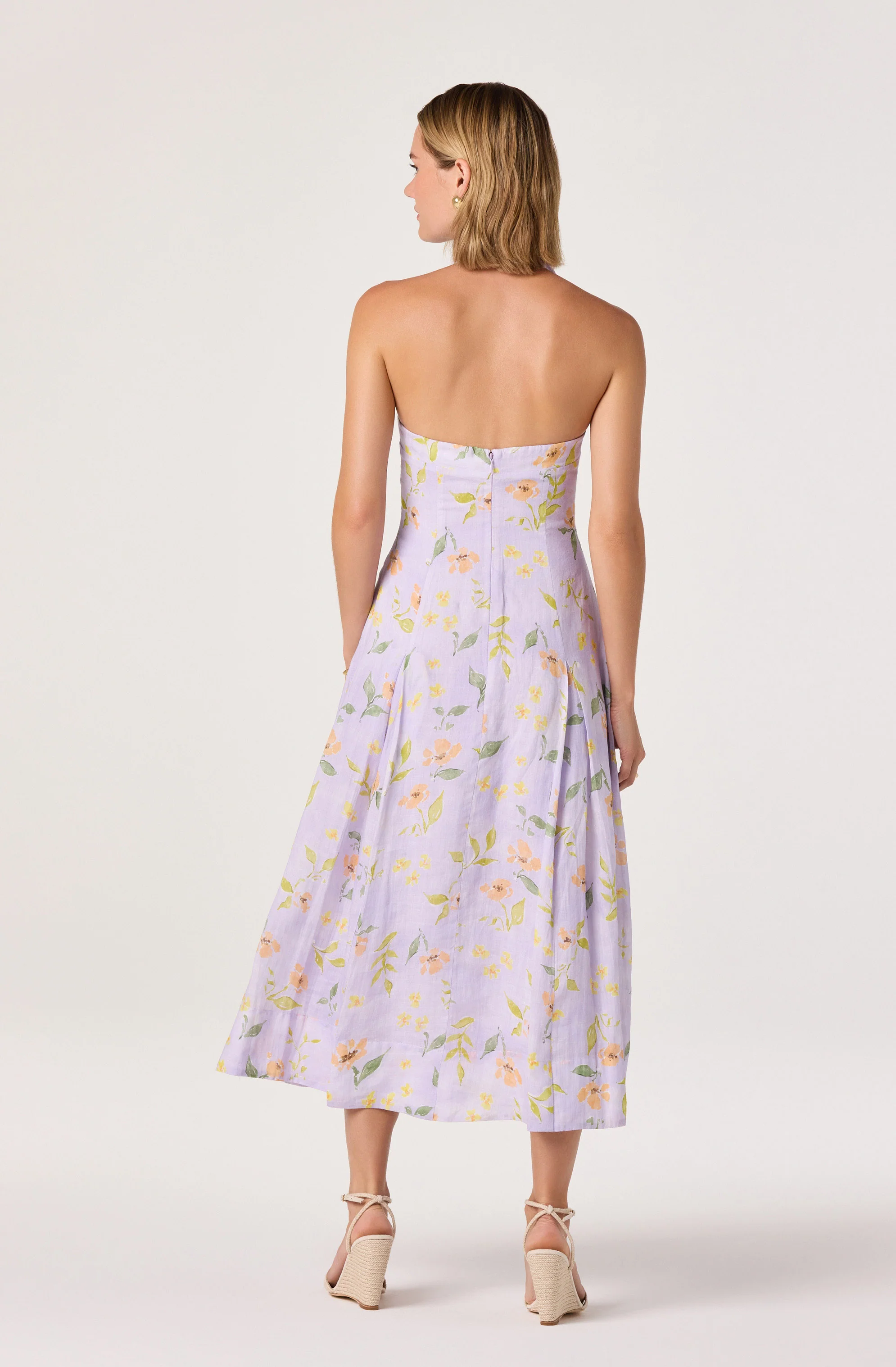 Jesenia Halter Floral Midi Dress - Image 4