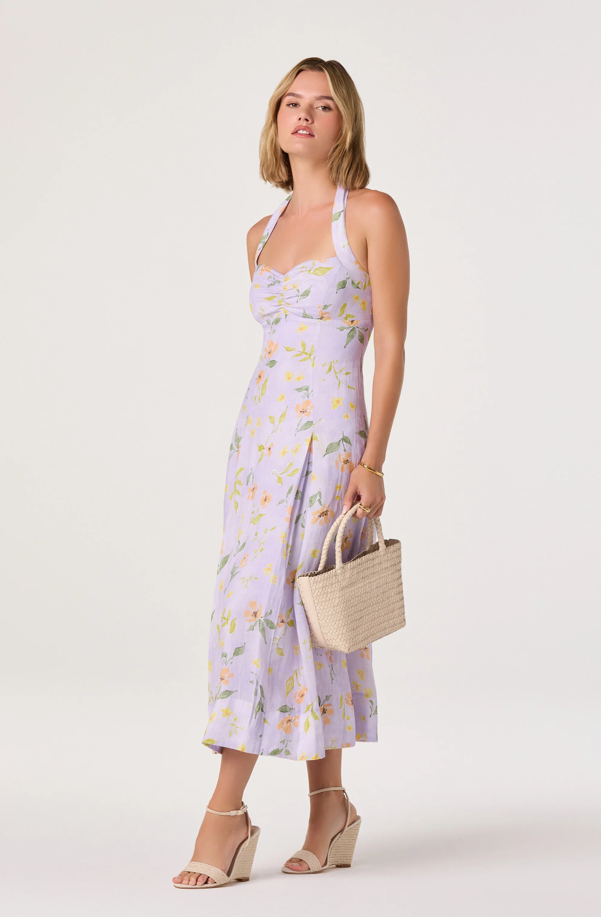 Jesenia Halter Floral Midi Dress - Image 5
