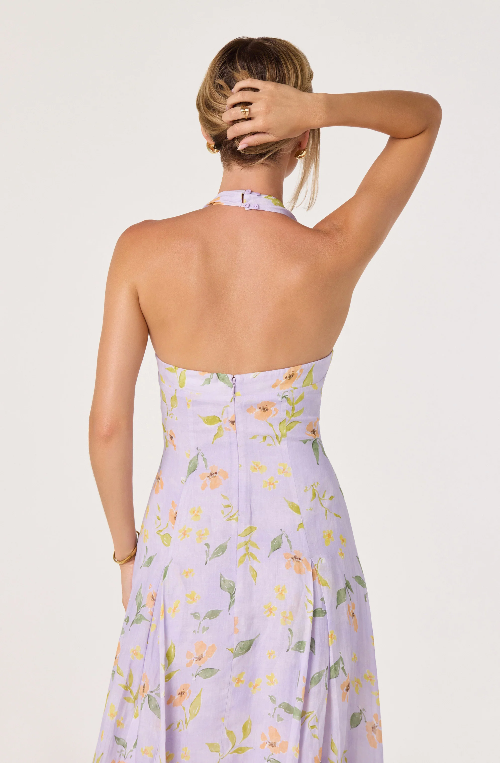 Jesenia Halter Floral Midi Dress - Image 6