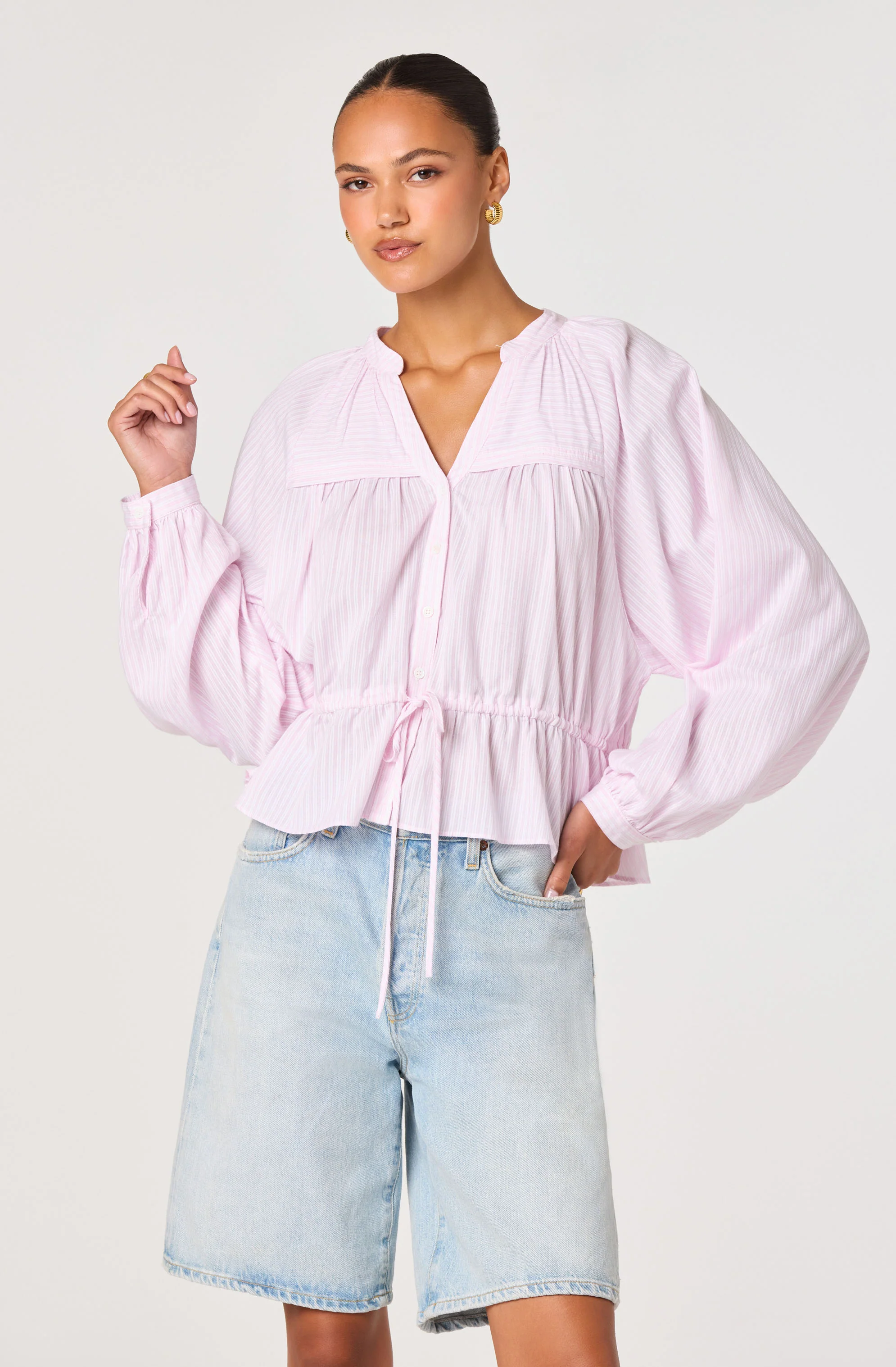 Jessalyn Striped Peasant Top