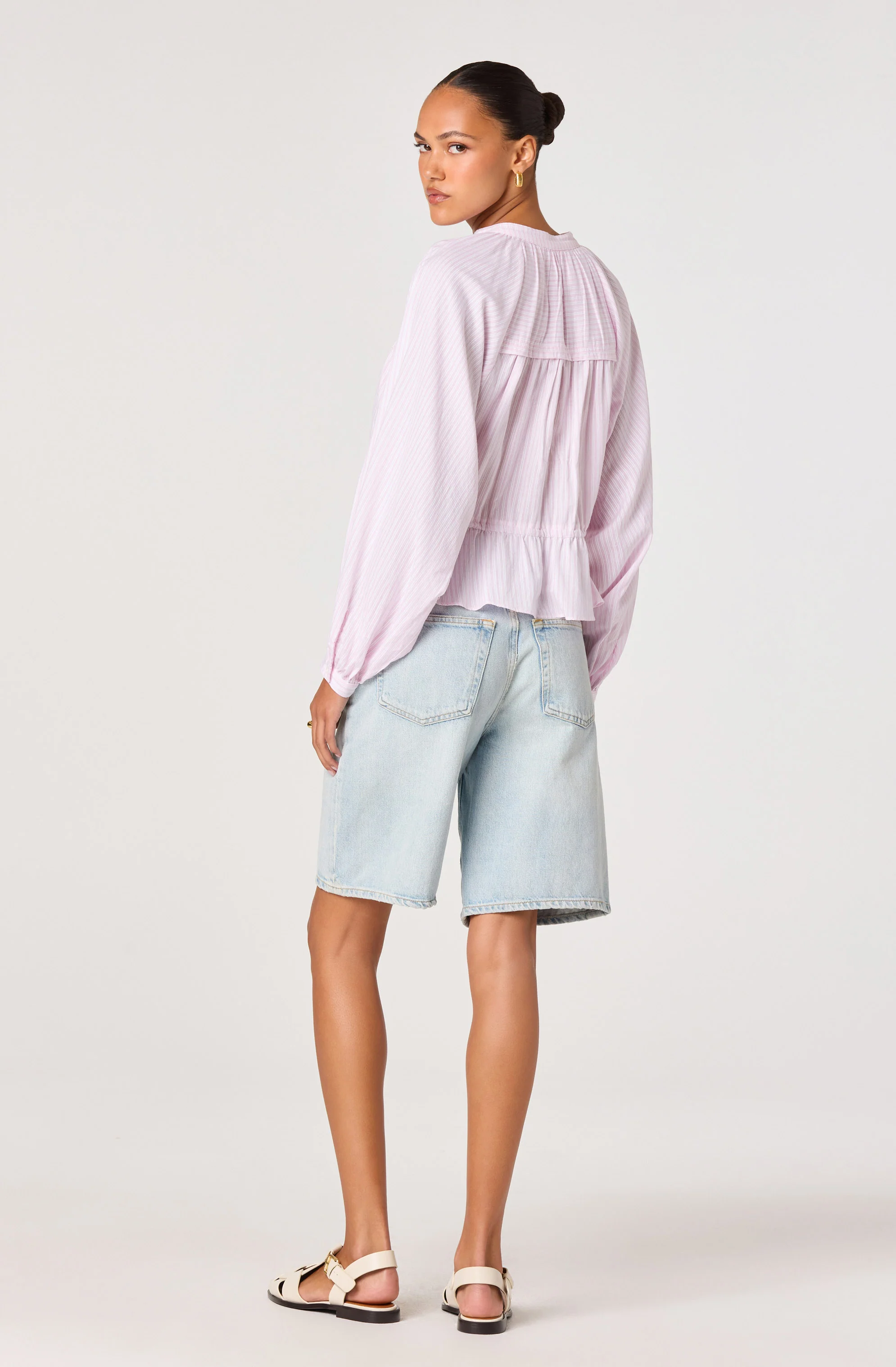 Jessalyn Striped Peasant Top - Image 4
