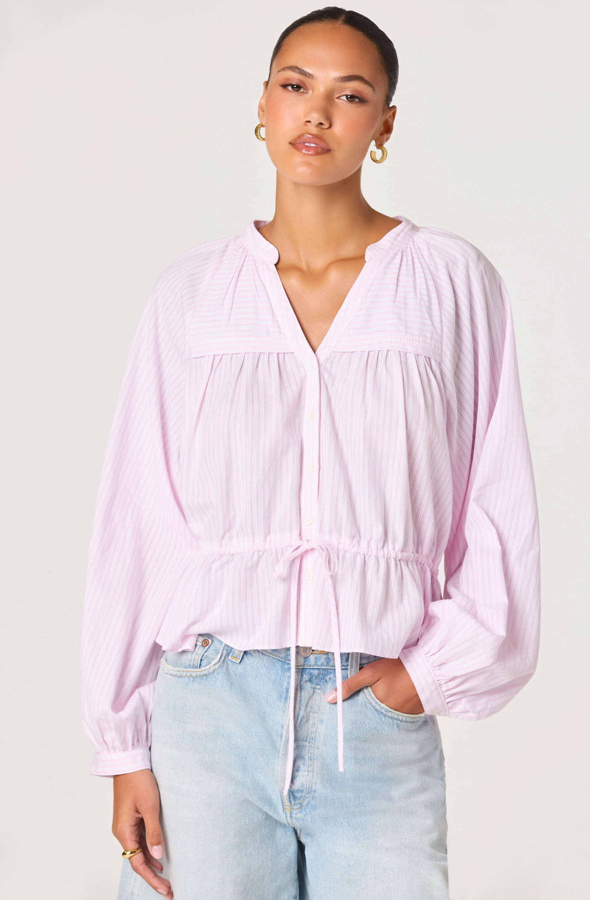 Jessalyn Striped Peasant Top - Image 5
