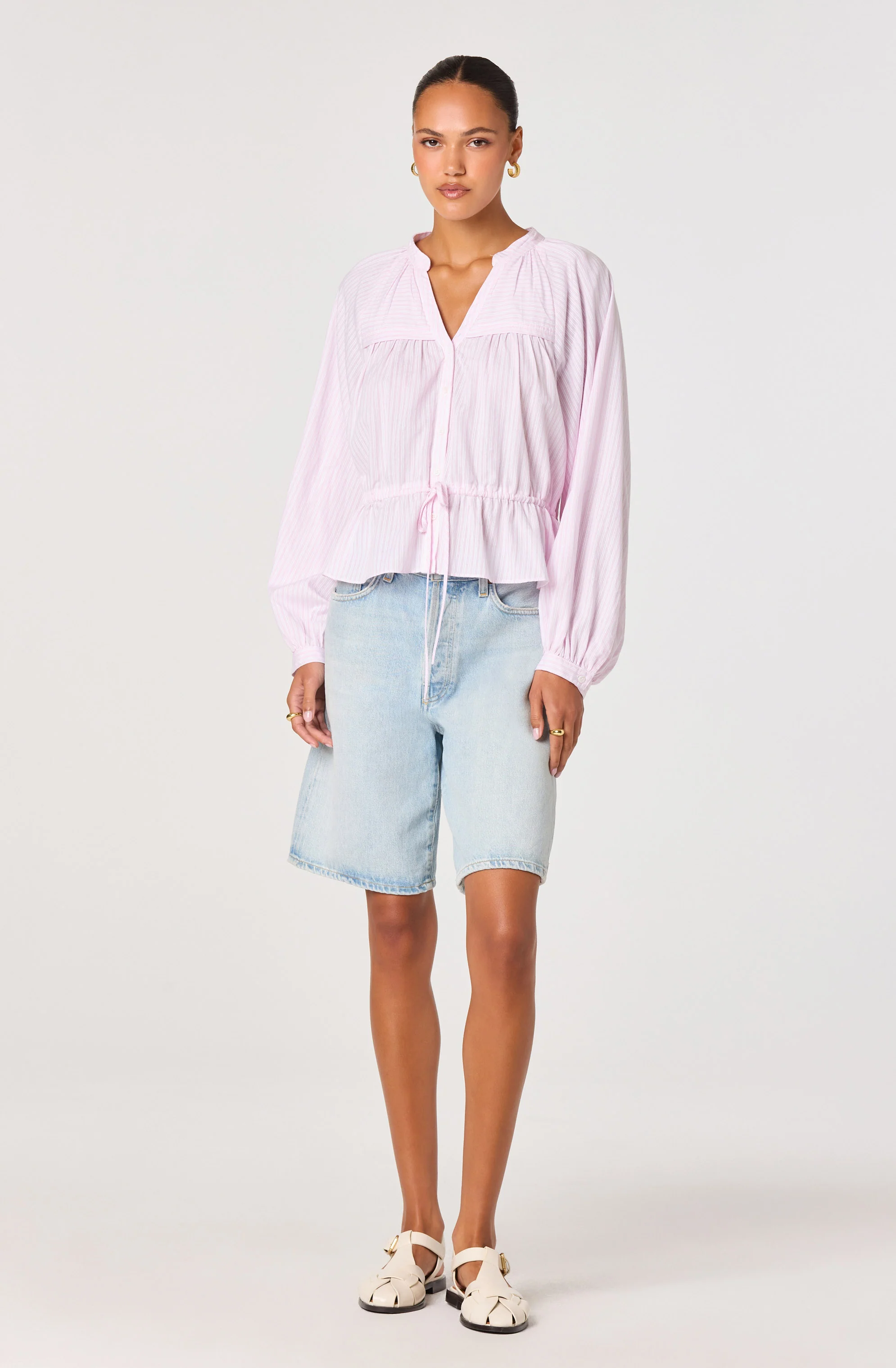 Jessalyn Striped Peasant Top - Image 6