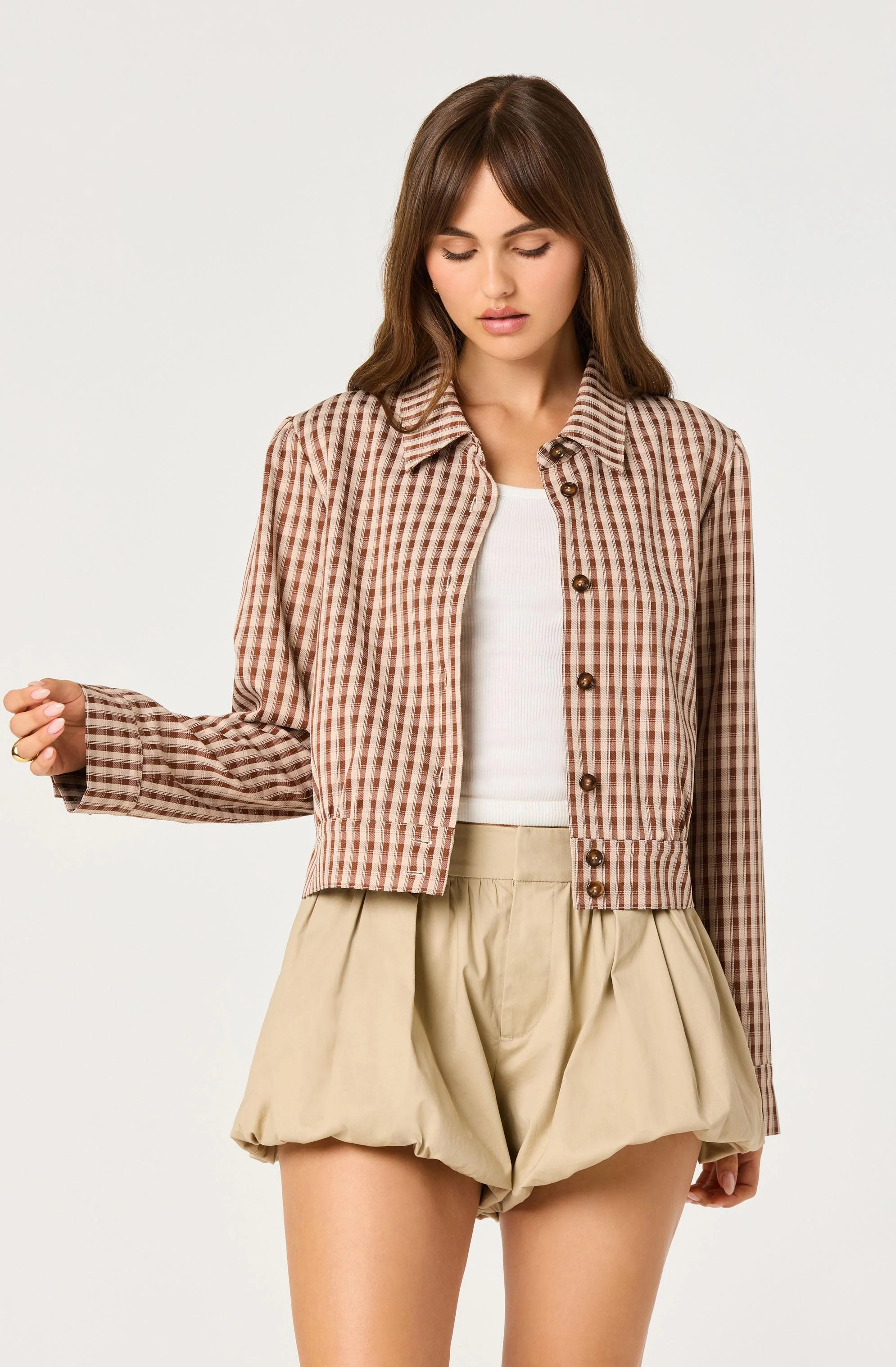 Jesse Plaid Cropped Jacket - Image 3