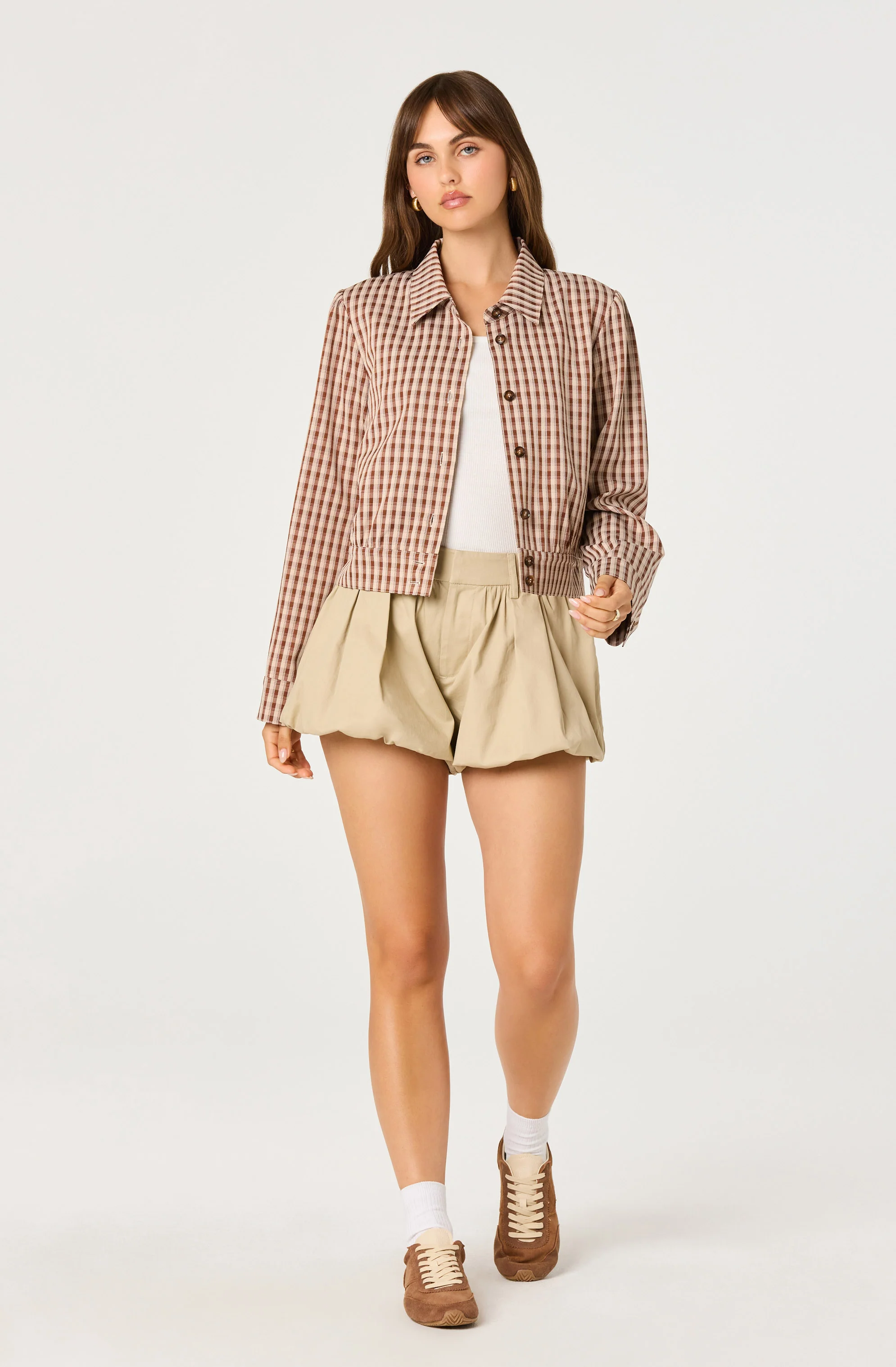 Jesse Plaid Cropped Jacket - Image 4