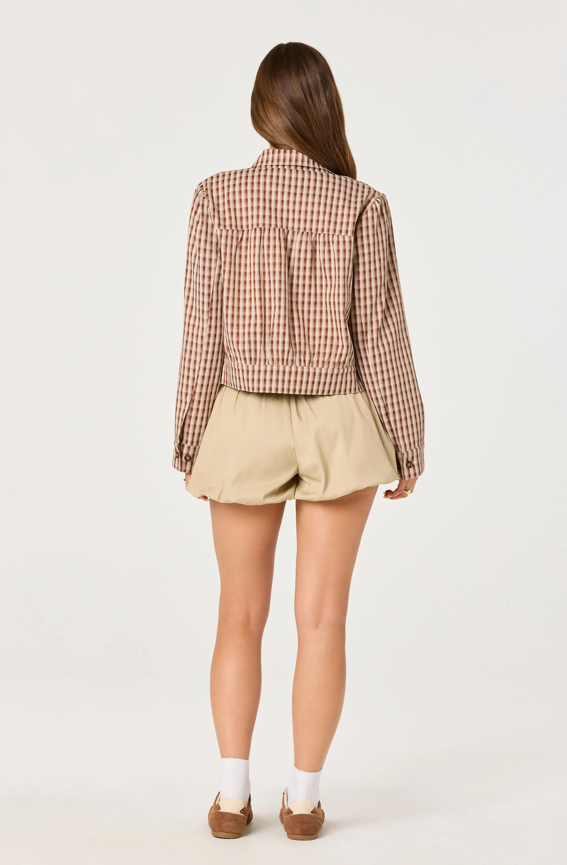 Jesse Plaid Cropped Jacket - Image 5
