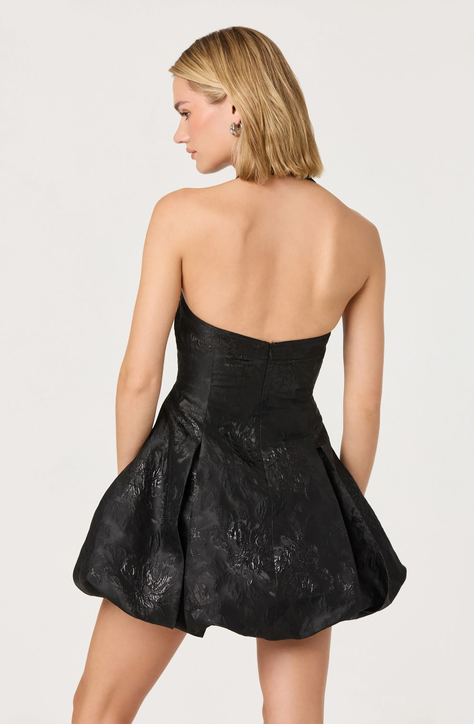 Jinx Jacquard Halter Mini Dress - Image 3