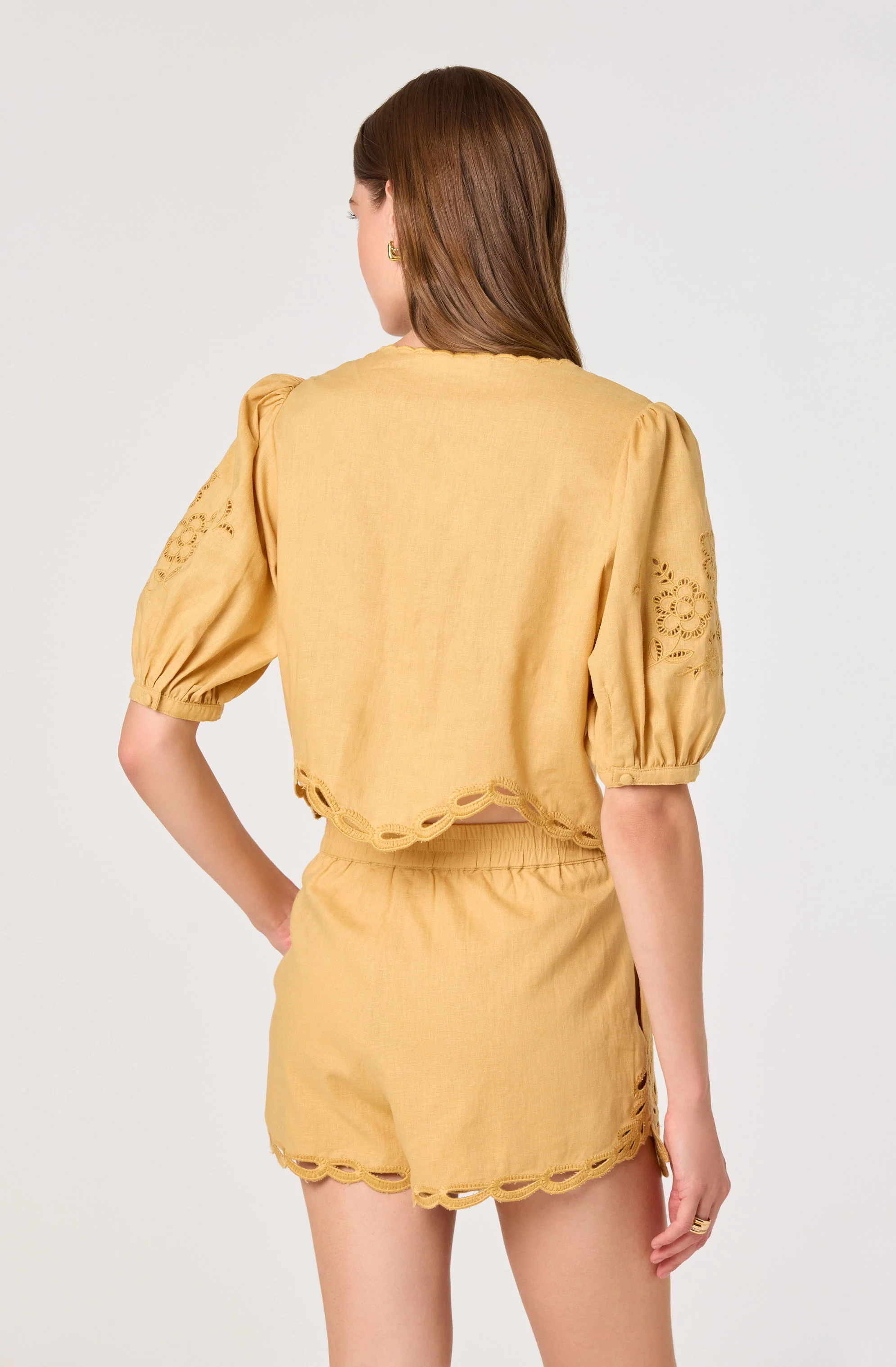 Joellyn Embroidered Puff Sleeve Top - Image 3