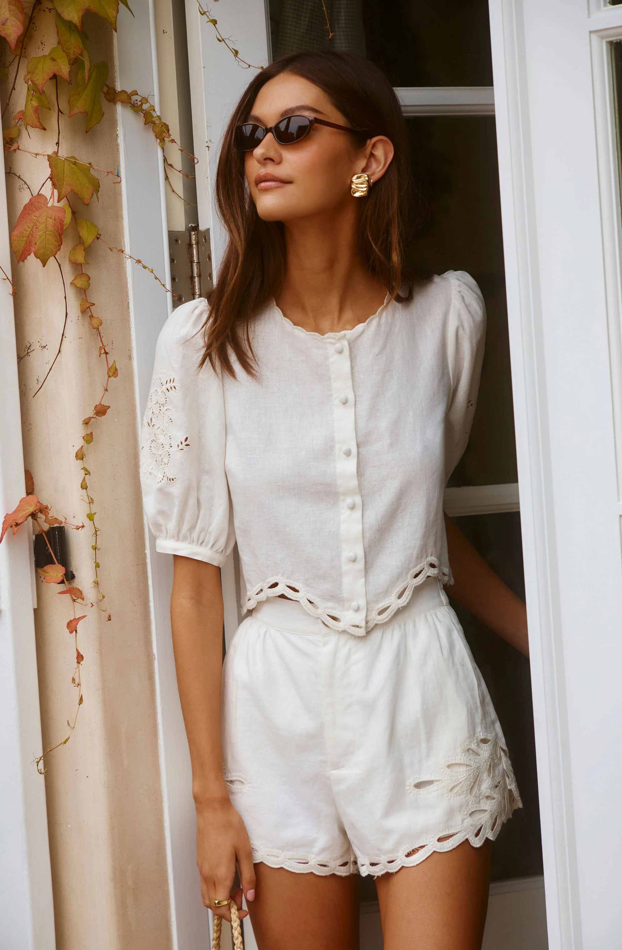 Joellyn Embroidered Puff Sleeve Top - Image 7