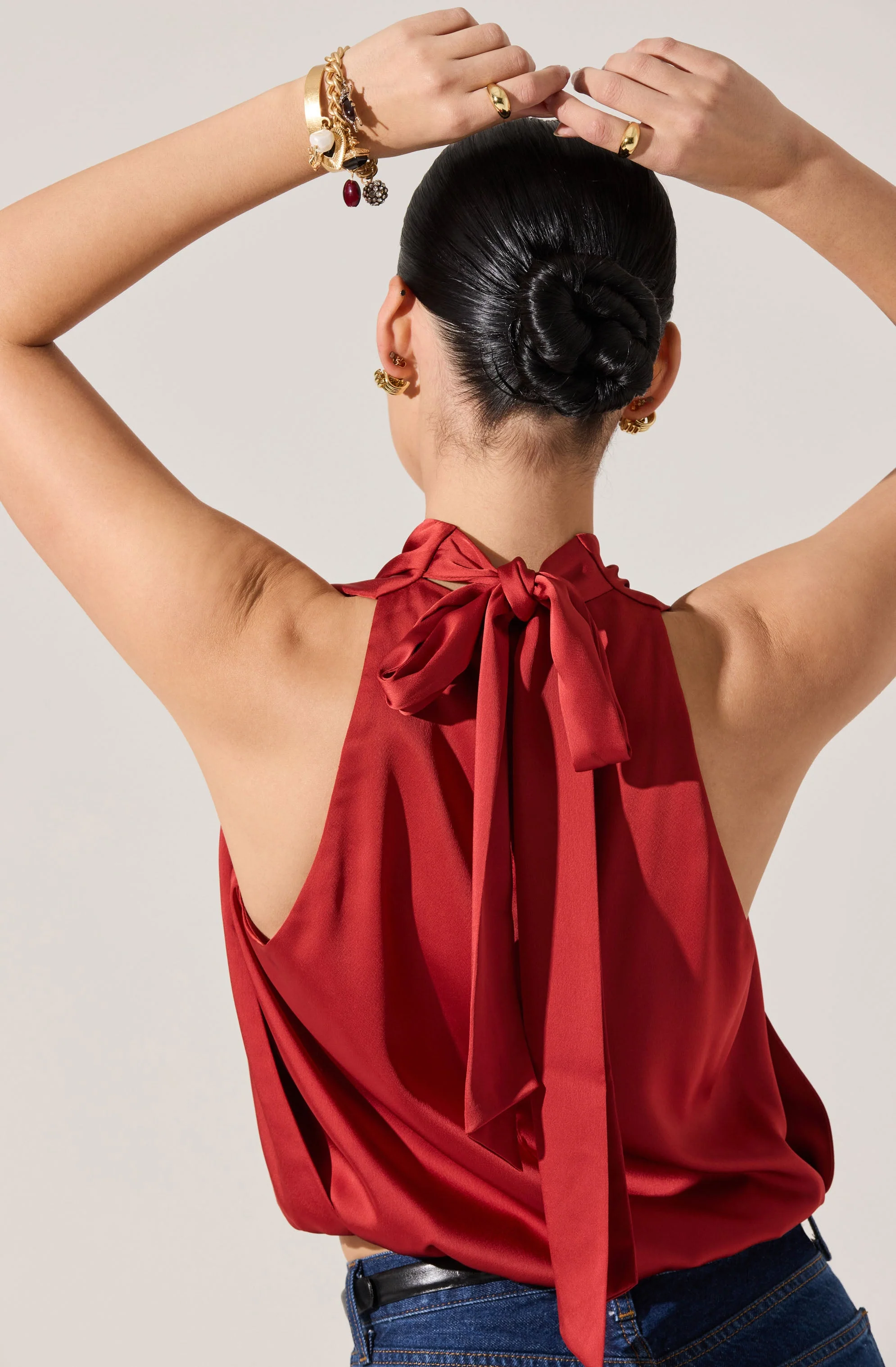 Joleisa Satin High Neck Top - Image 12