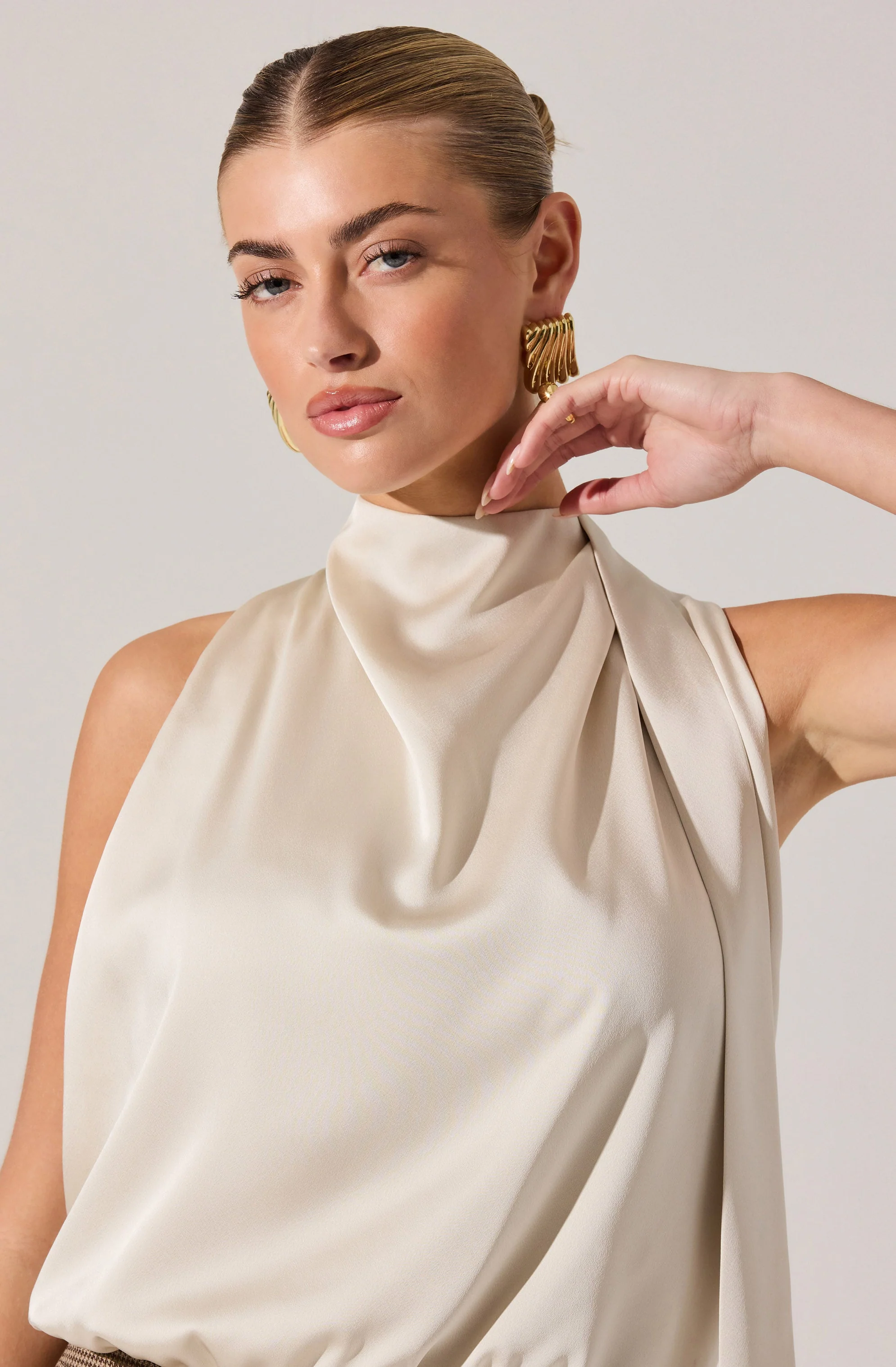 Joleisa Satin High Neck Top - Image 4