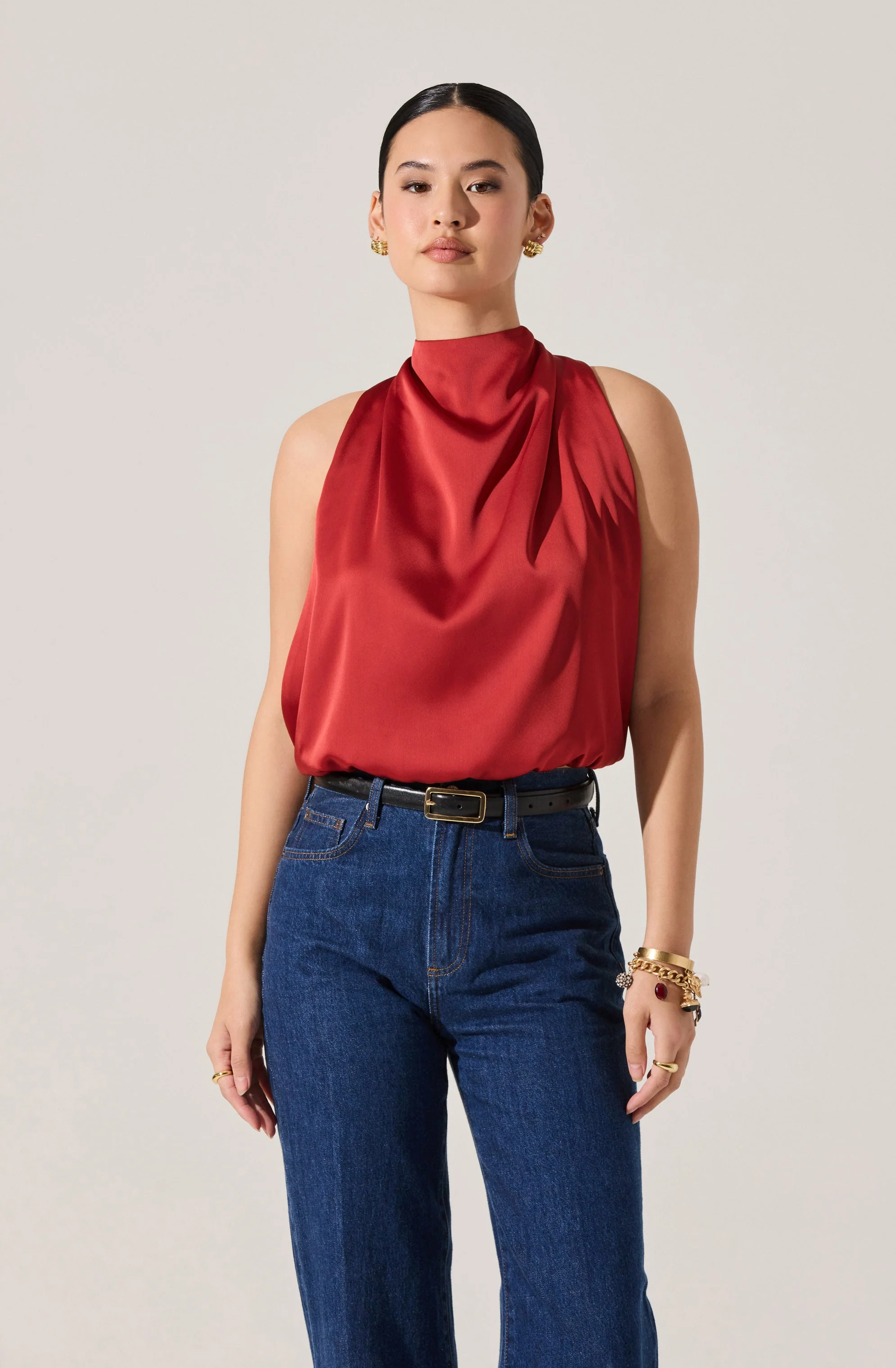Joleisa Satin High Neck Top - Image 7