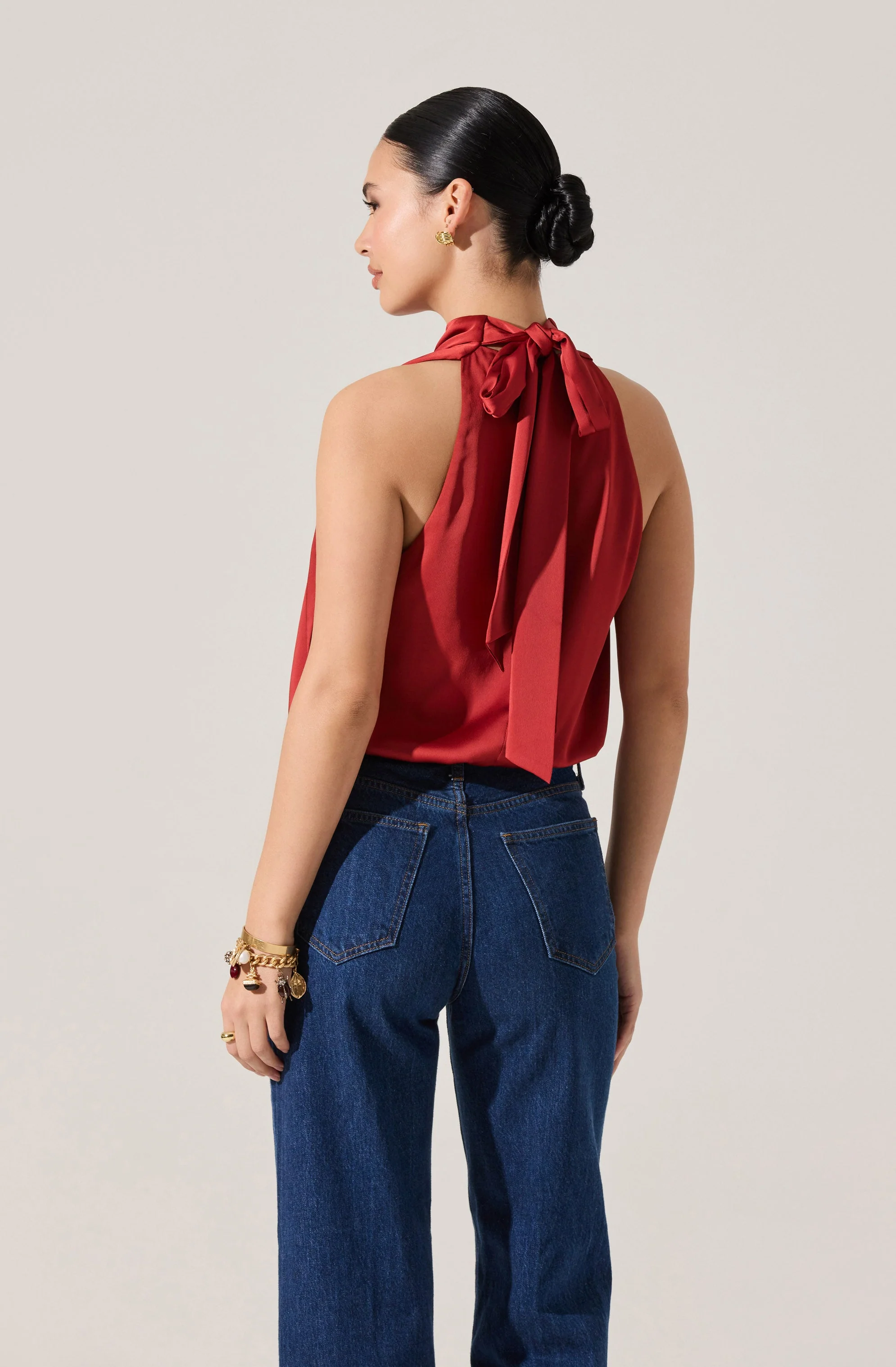 Joleisa Satin High Neck Top - Image 8