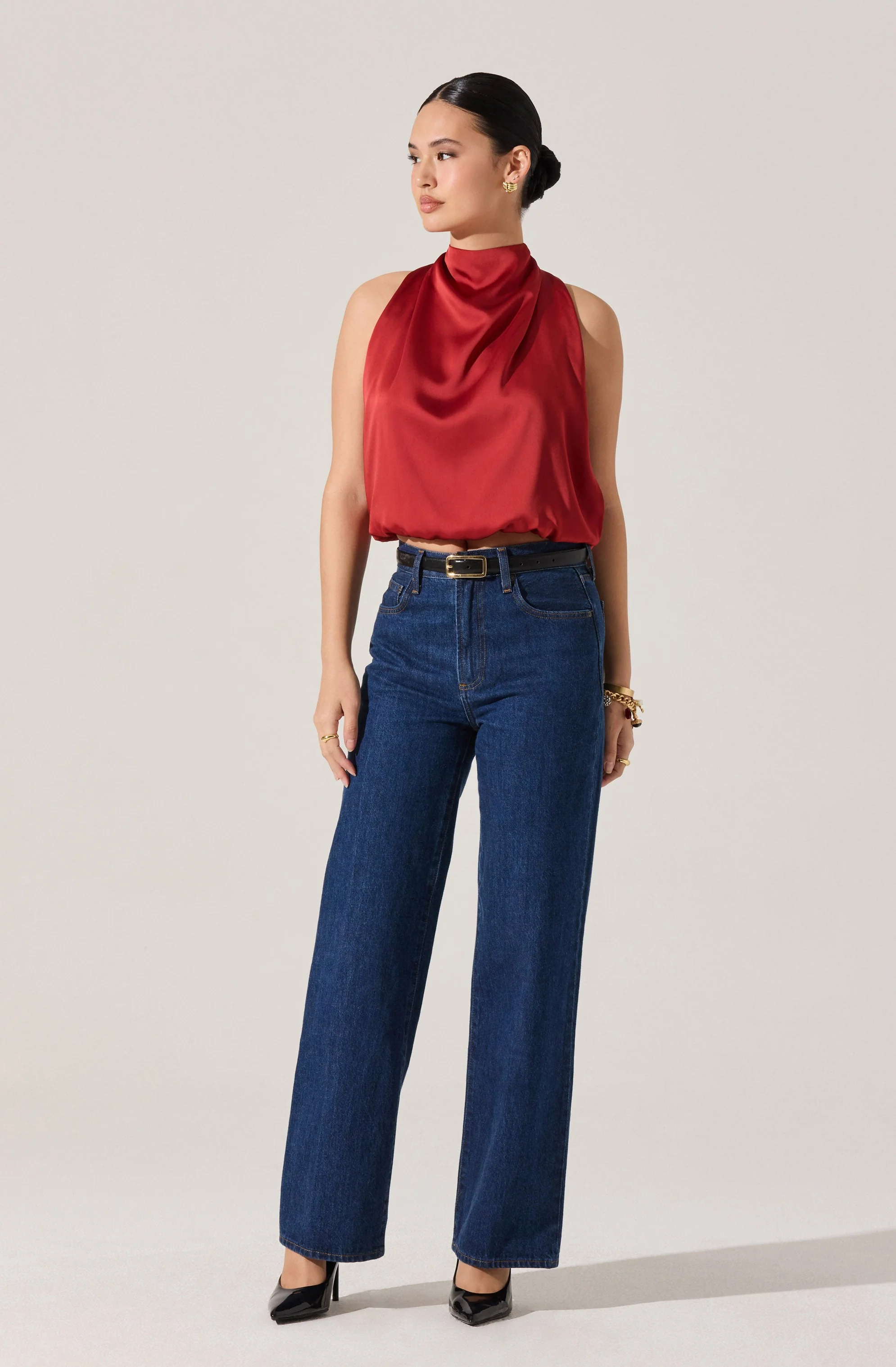 Joleisa Satin High Neck Top - Image 9