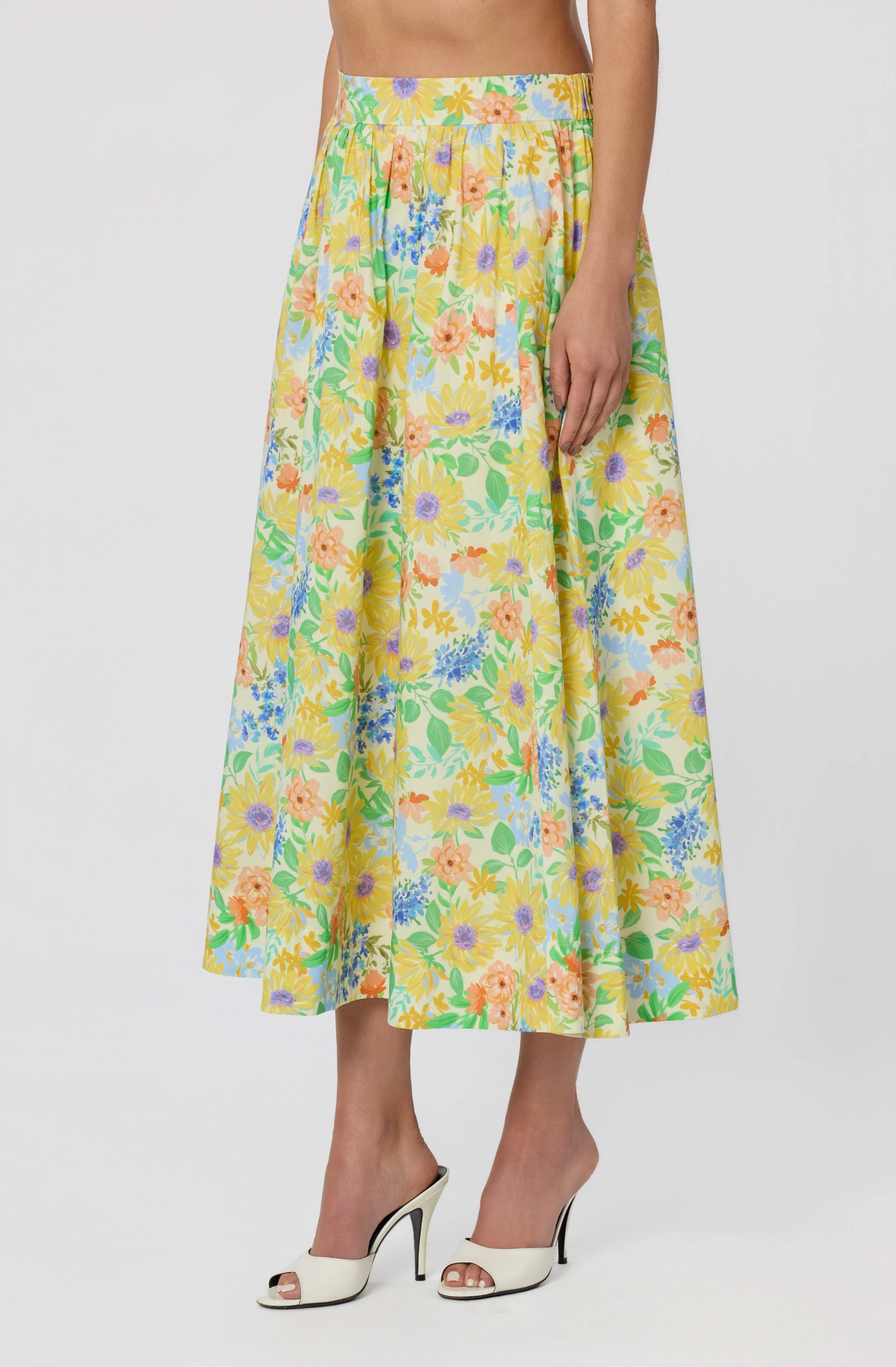 Jolie Floral Gathered Midi Skirt - Image 3