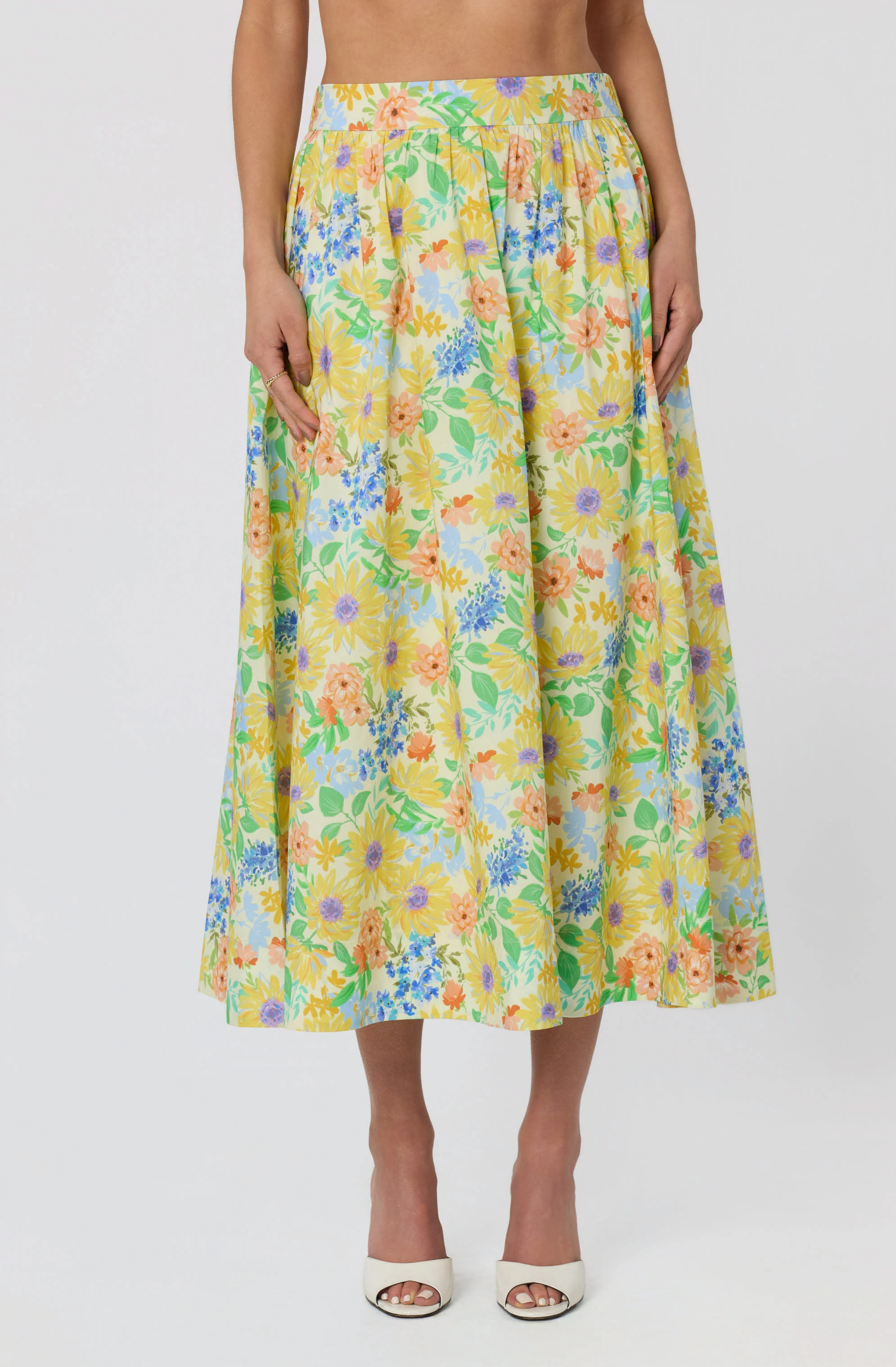 Jolie Floral Gathered Midi Skirt - Image 6