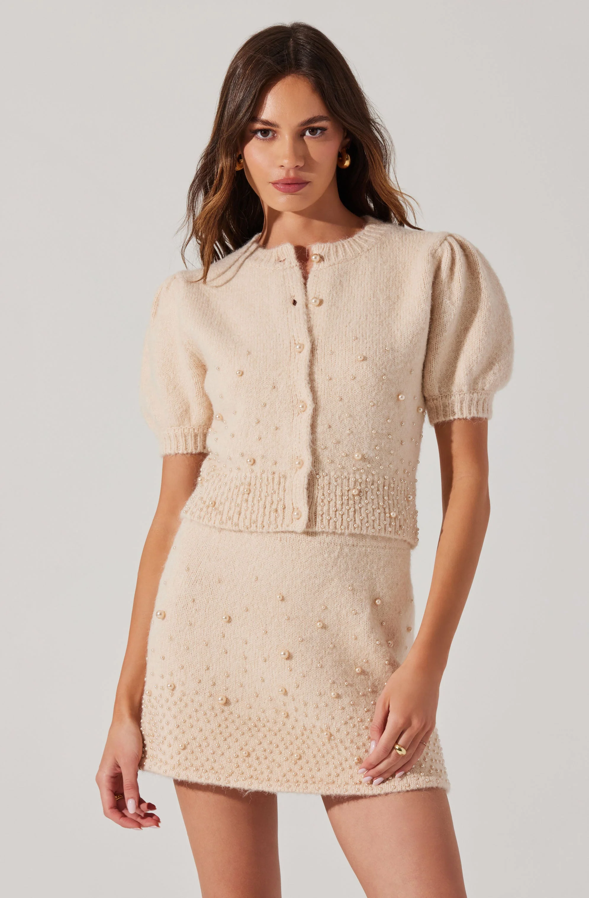 Joly Pearl Embellished Mini Skirt - Image 2