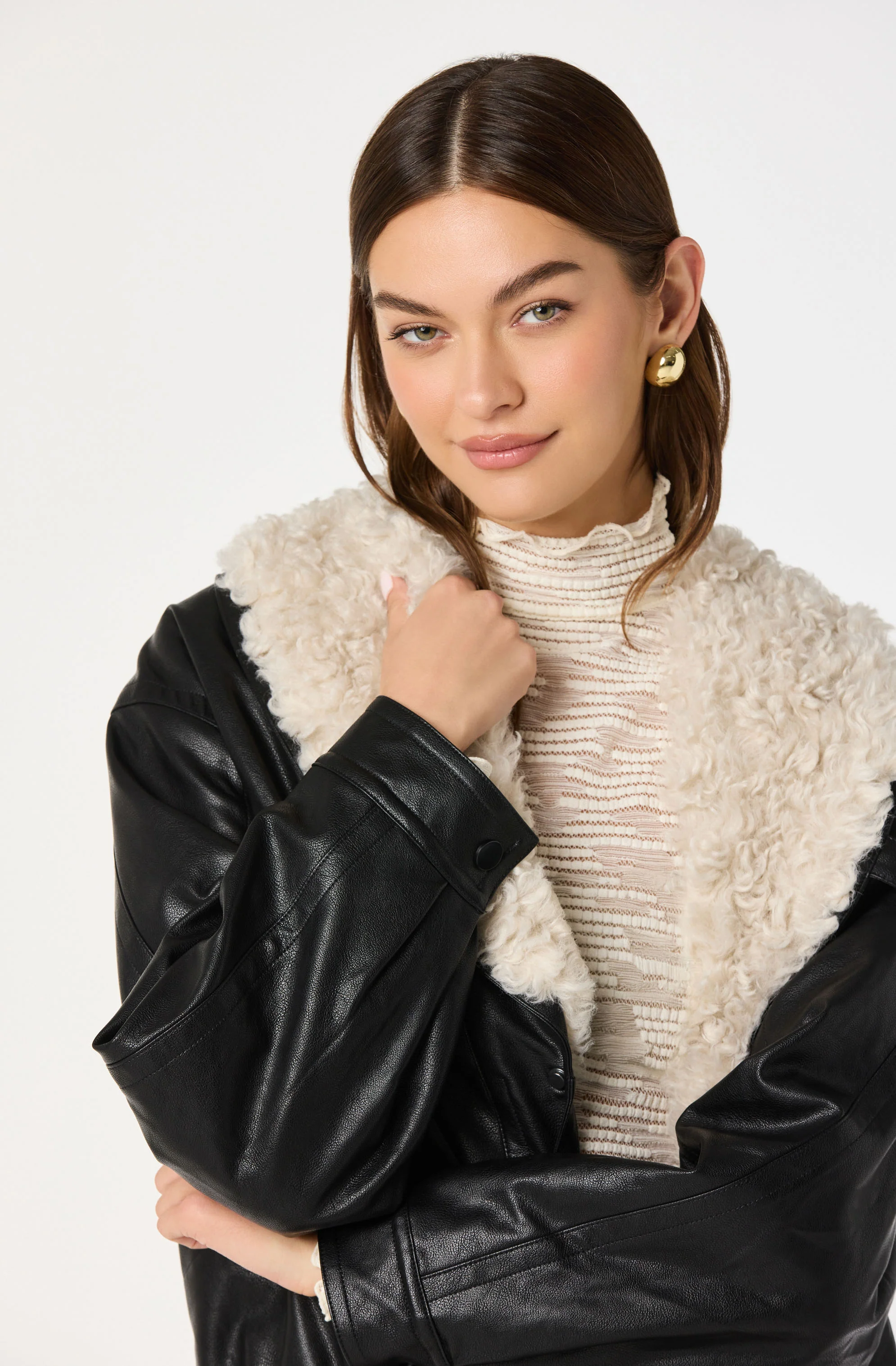Jonyssa Faux Leather Bomber Jacket - Image 5