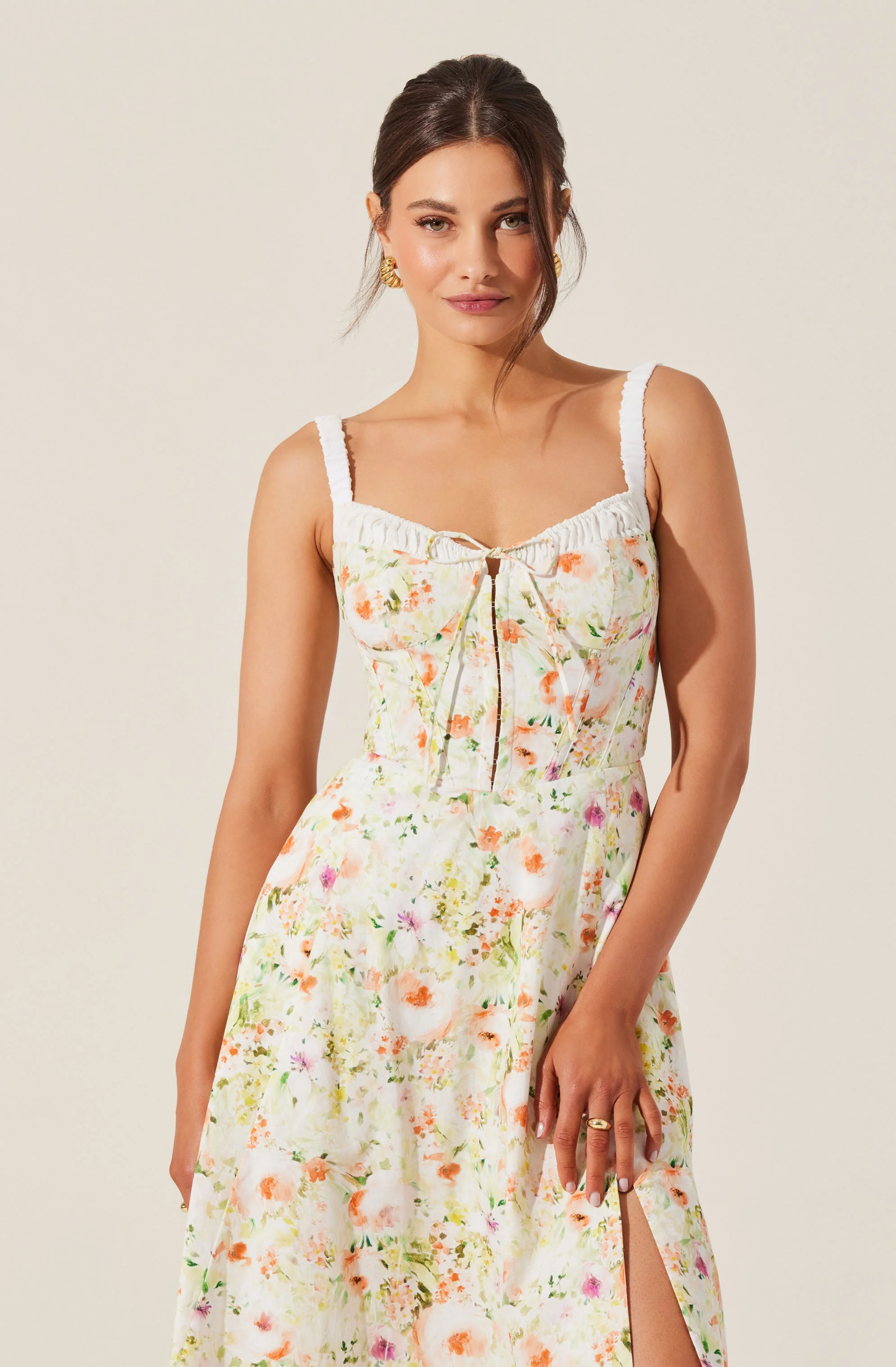 Julietta Floral Corset Midi Dress - Image 3
