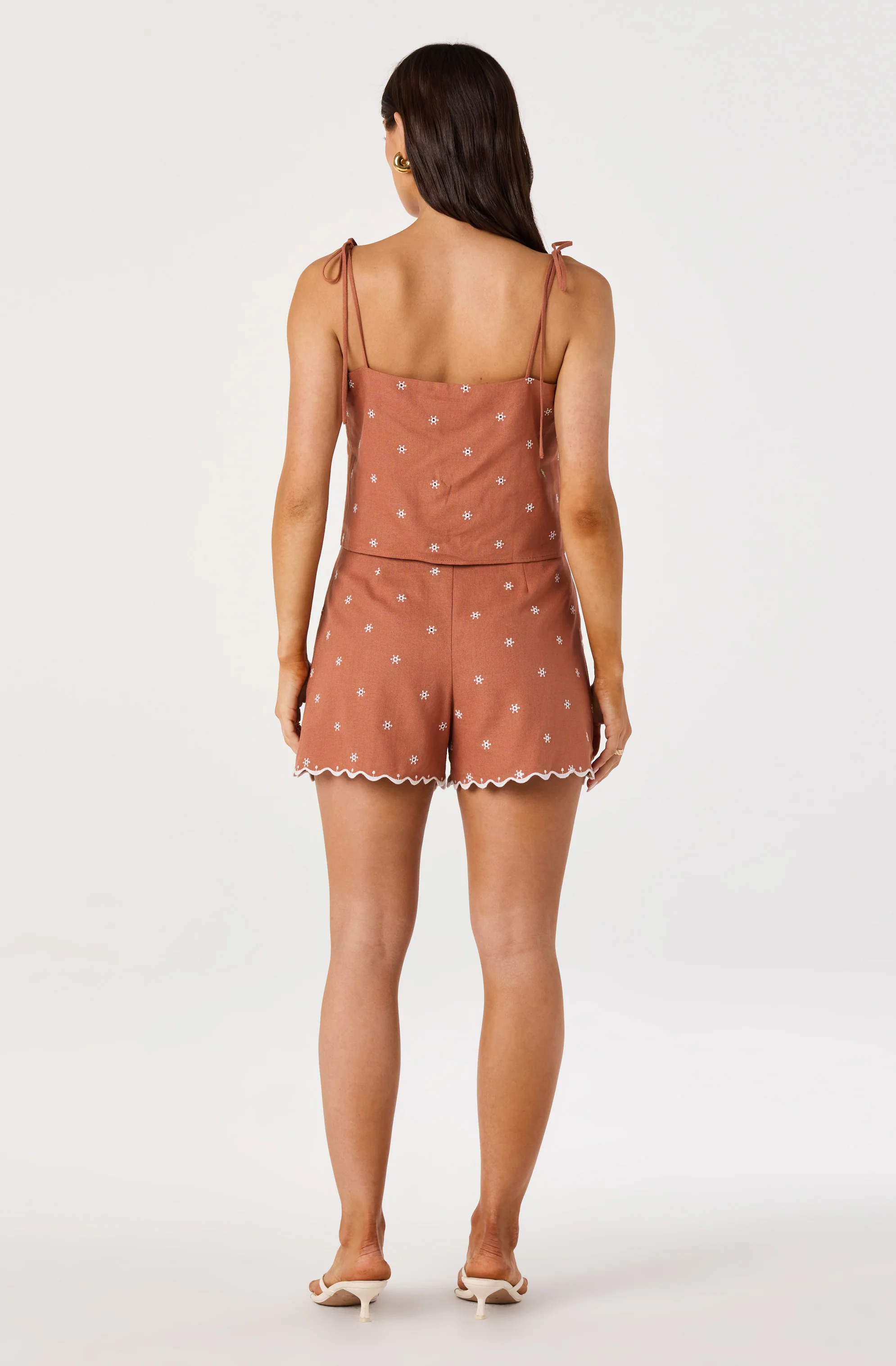 Justina Eyelet Scalloped Hem Shorts - Image 5