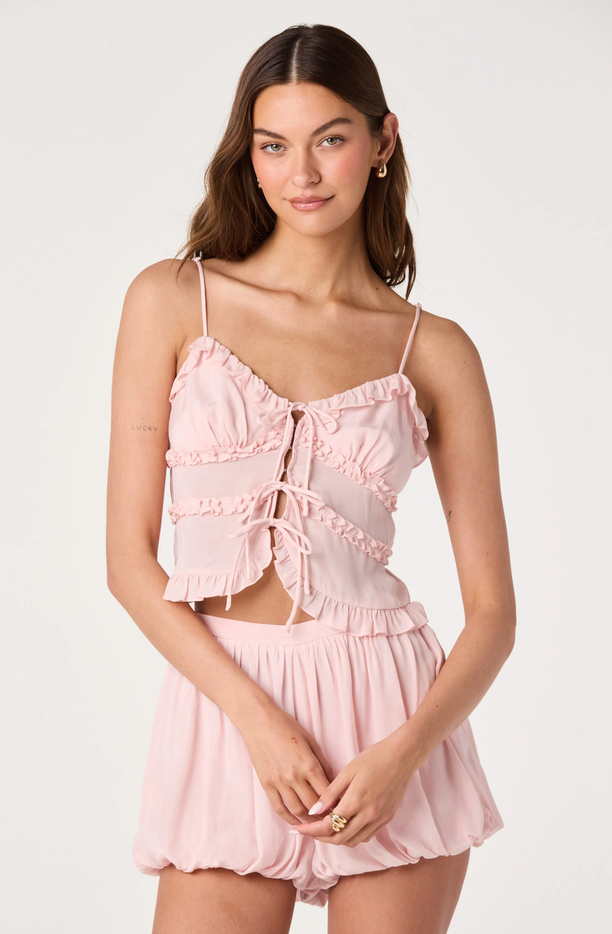 Kailey Ruffle Tie-Front Cropped Top - Image 7