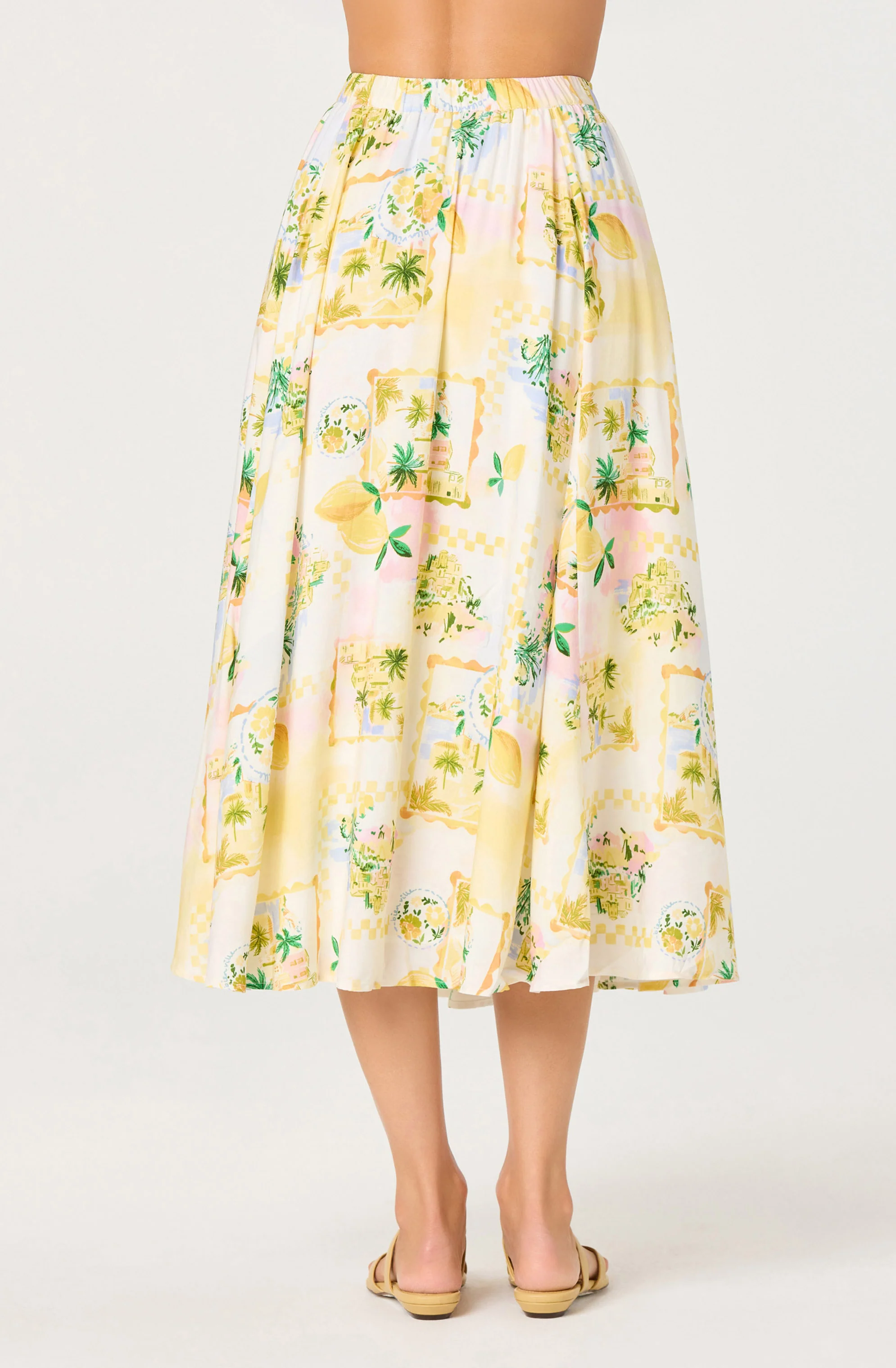 Kaleigh Paradise Print Gathered Midi Skirt - Image 2