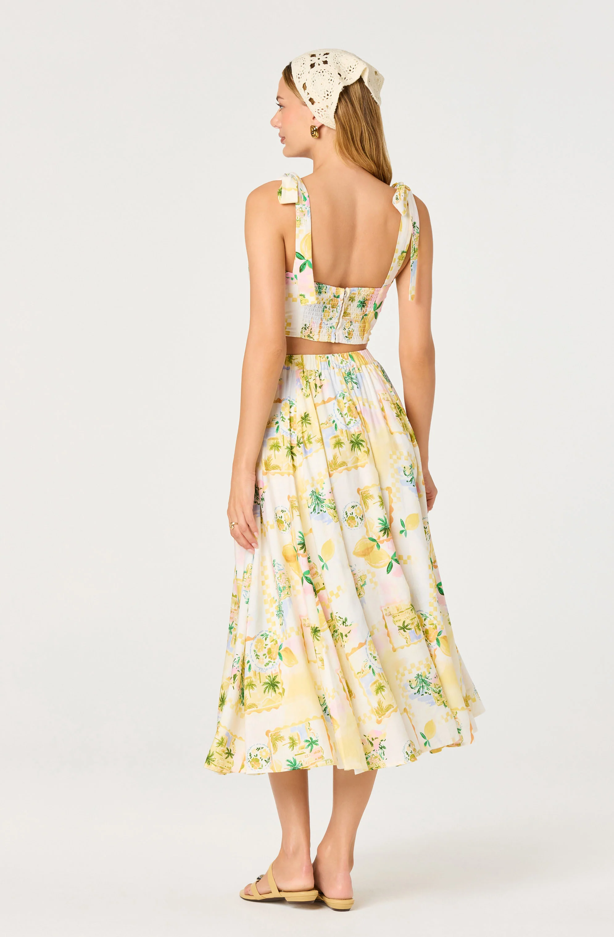 Kaleigh Paradise Print Gathered Midi Skirt - Image 4