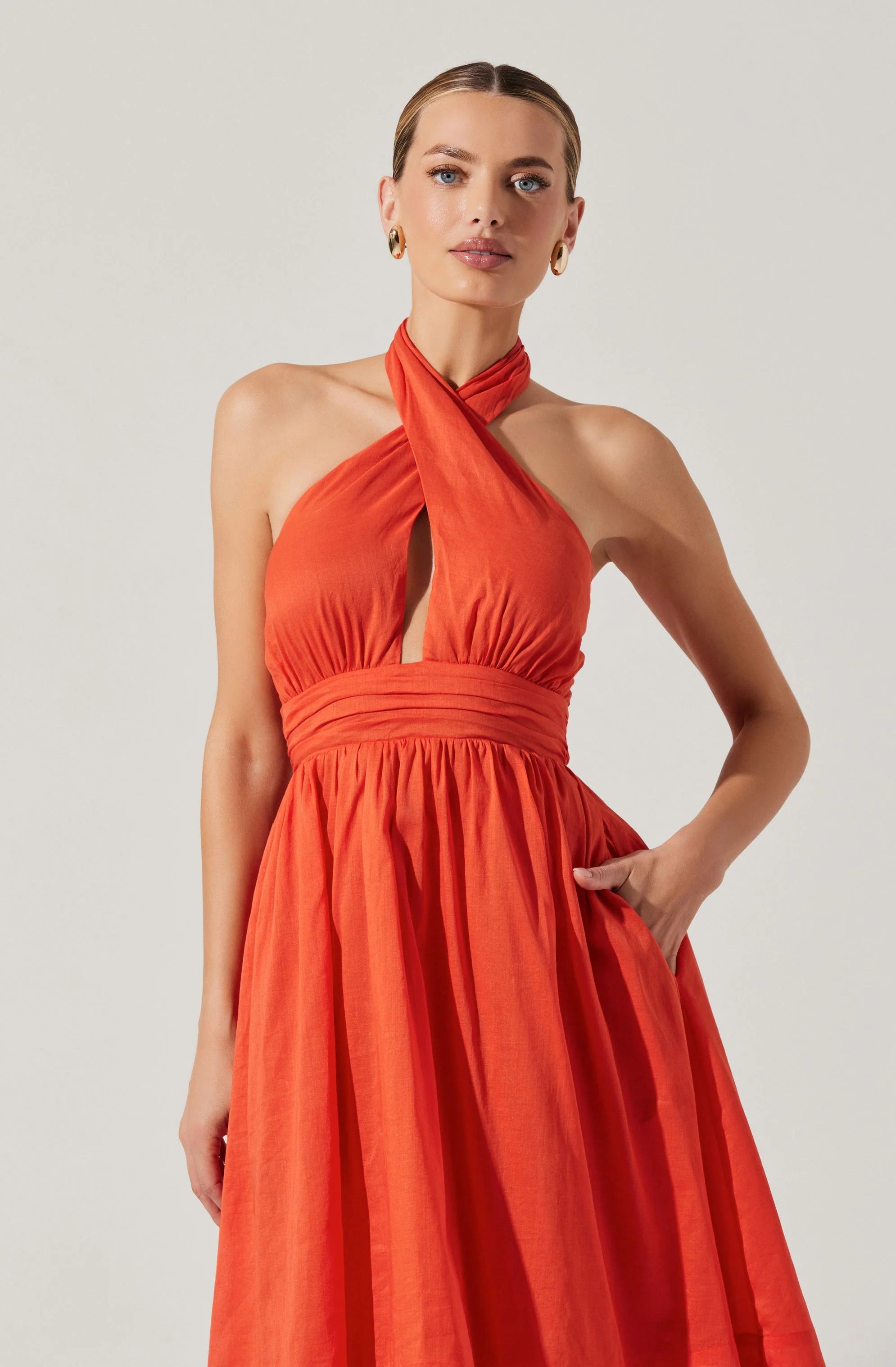Kalia Crossover Halter Mini Dress - Image 11