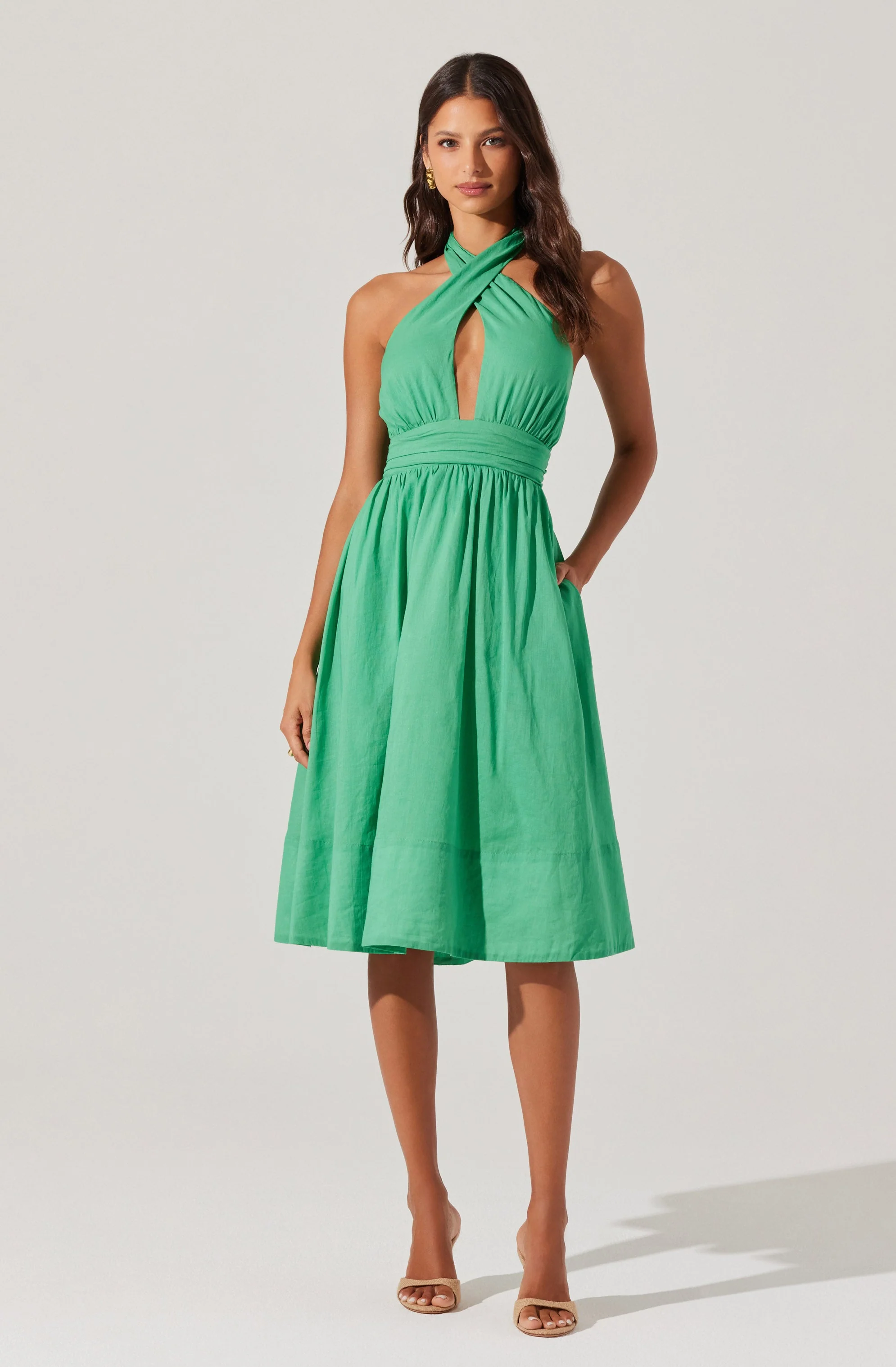 Kalia Crossover Halter Mini Dress - Image 3