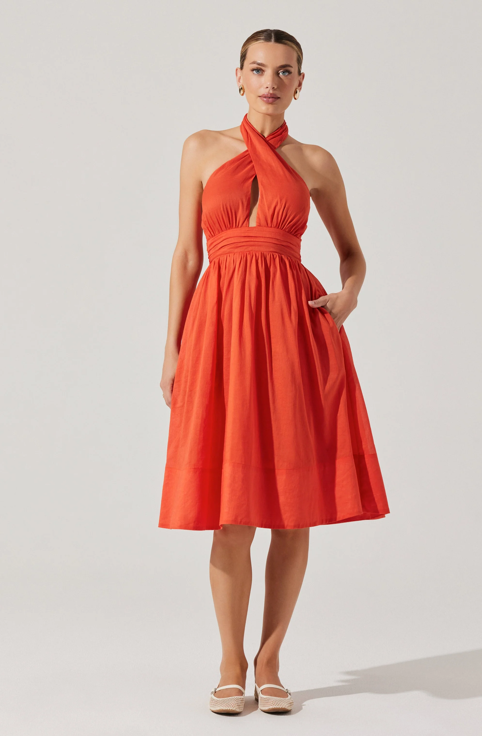 Kalia Crossover Halter Mini Dress - Image 6