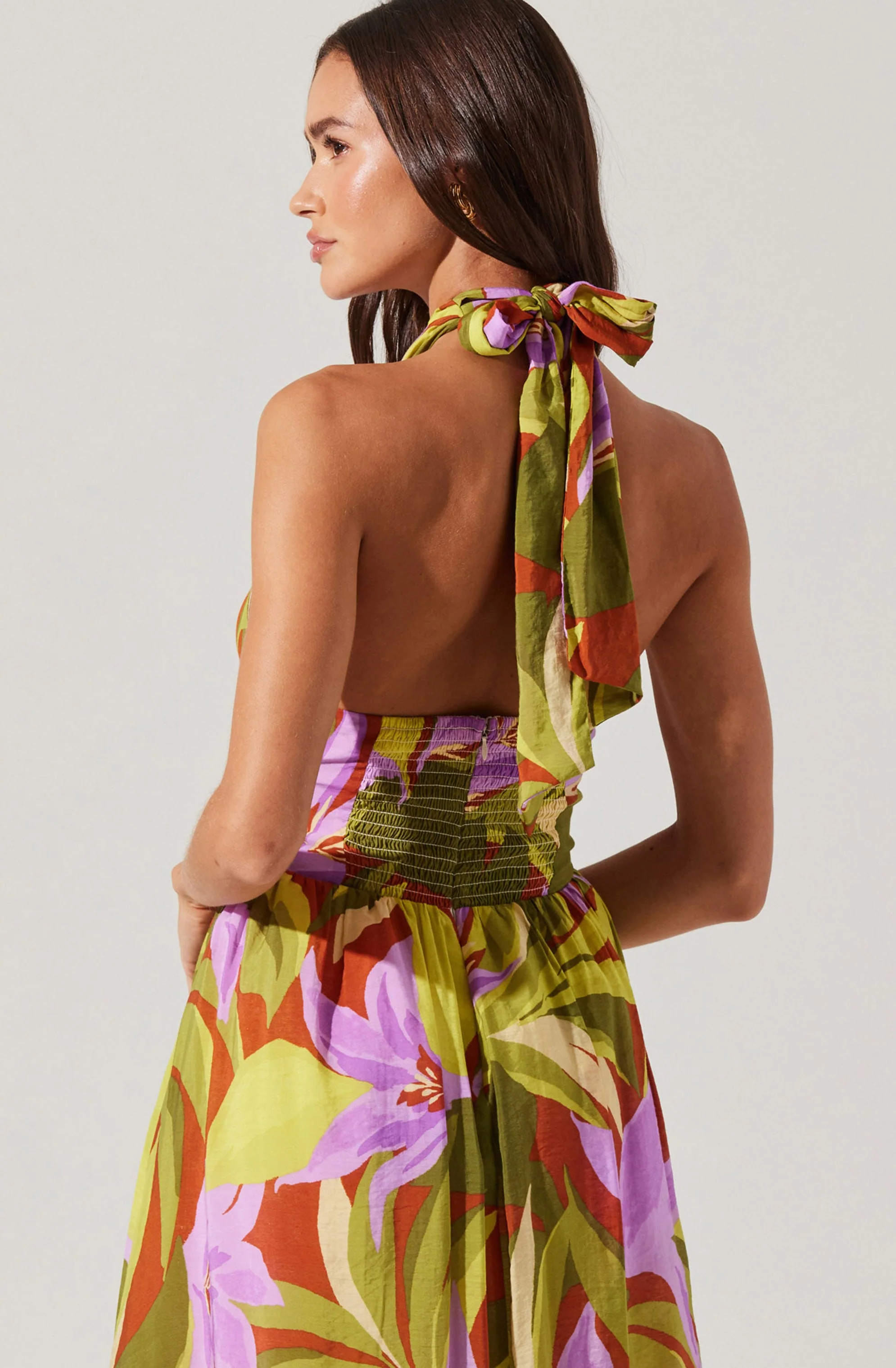 Kalia Halter Floral Midi Dress - Image 2