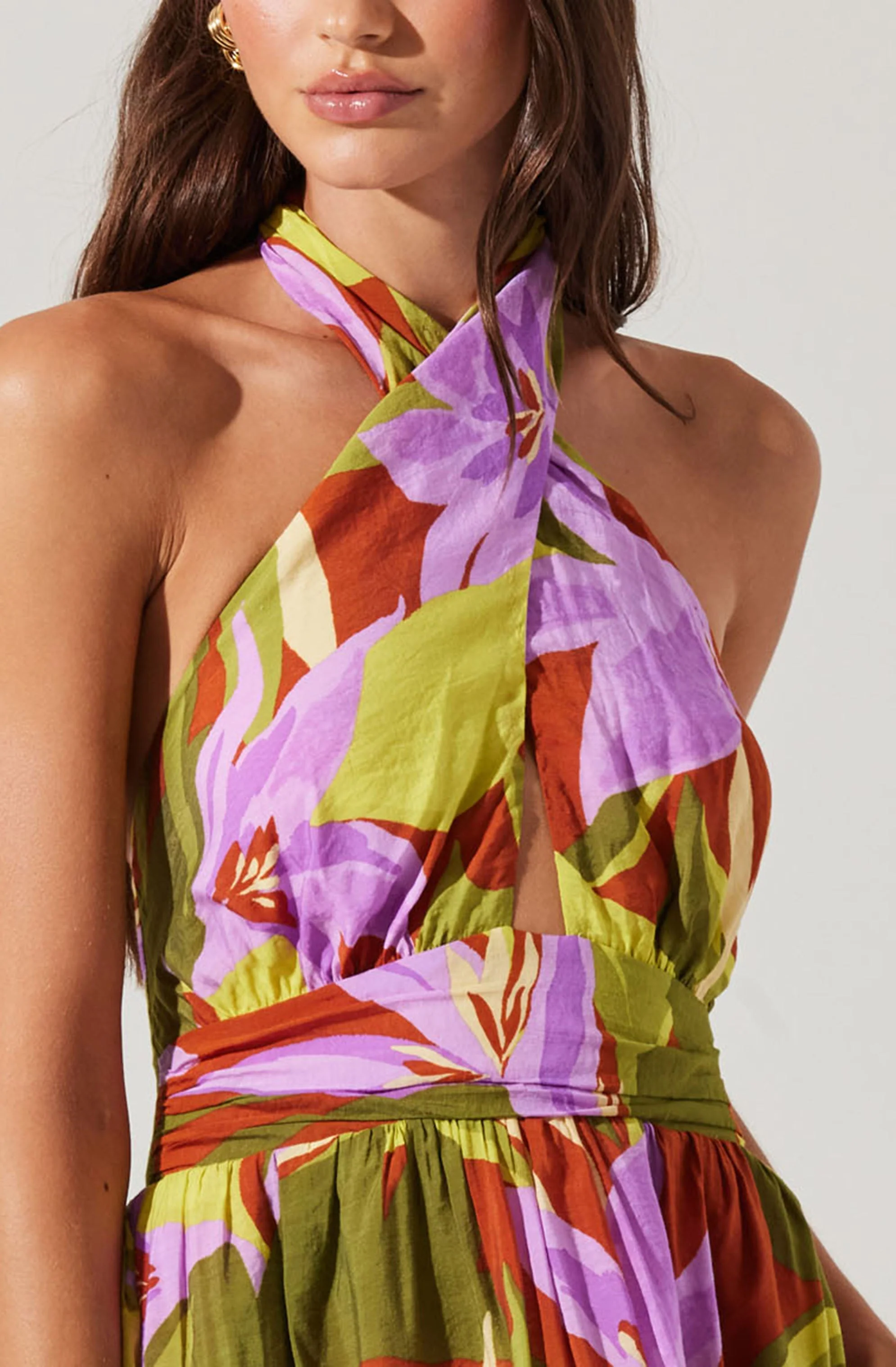 Kalia Halter Floral Midi Dress - Image 4