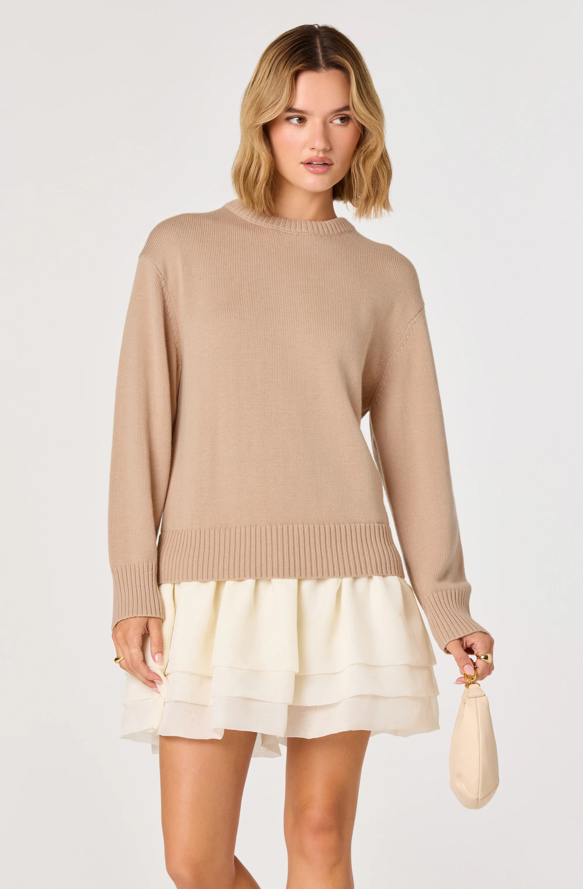 Kalyn Sweater Mixed Media Mini Dress