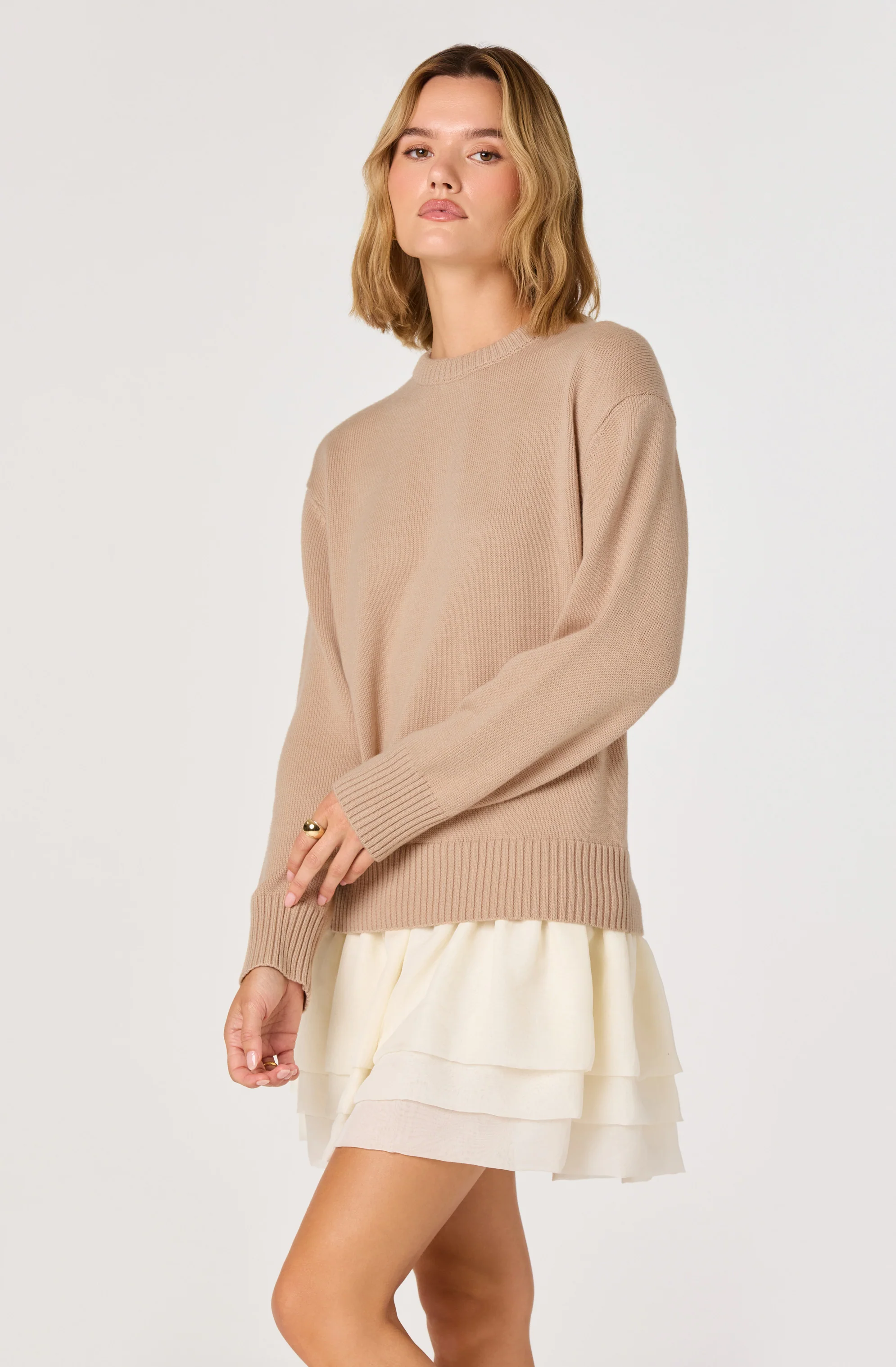 Kalyn Sweater Mixed Media Mini Dress - Image 2
