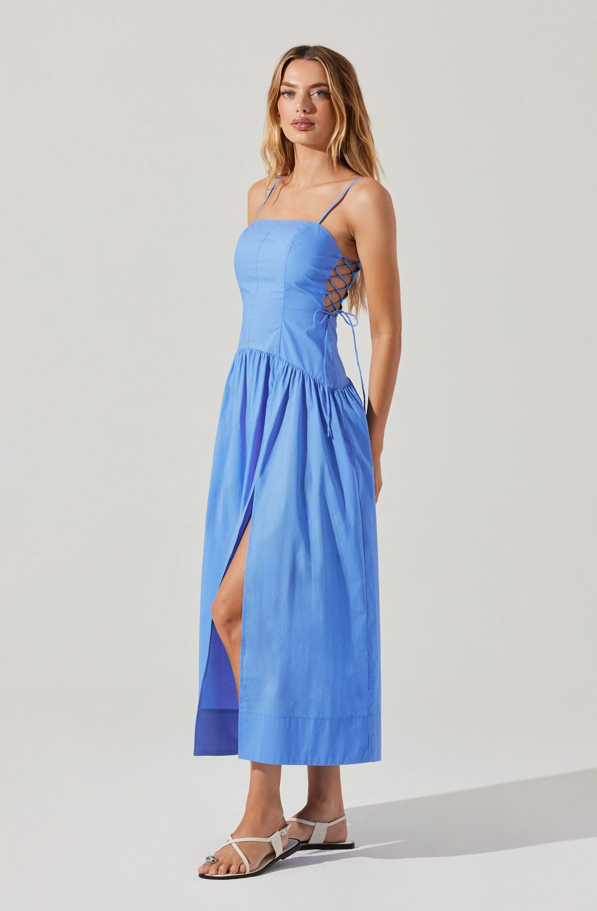 Karah Drop Waist Cutout Midi Dress - Image 4