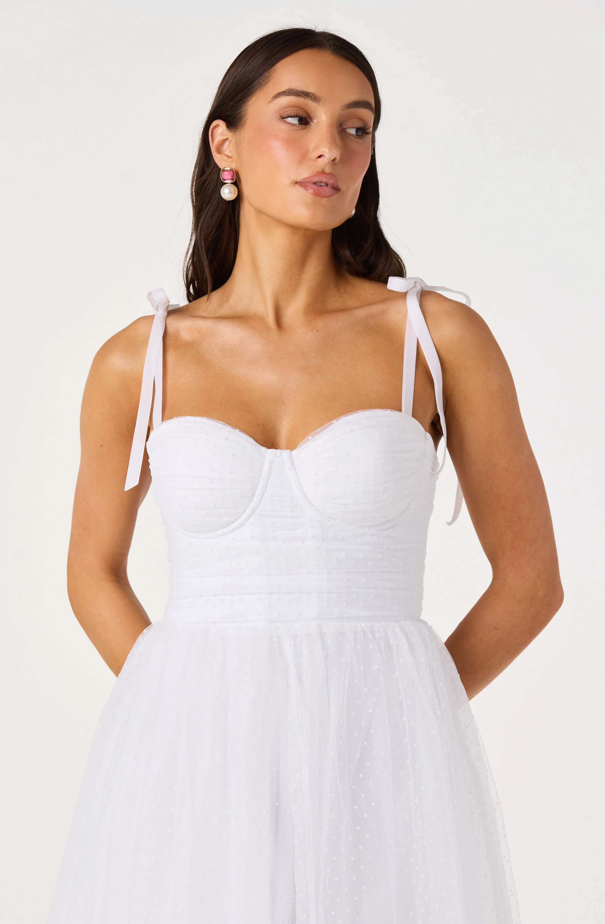 Karyme Polka Dot Tulle Midi Dress - Image 4