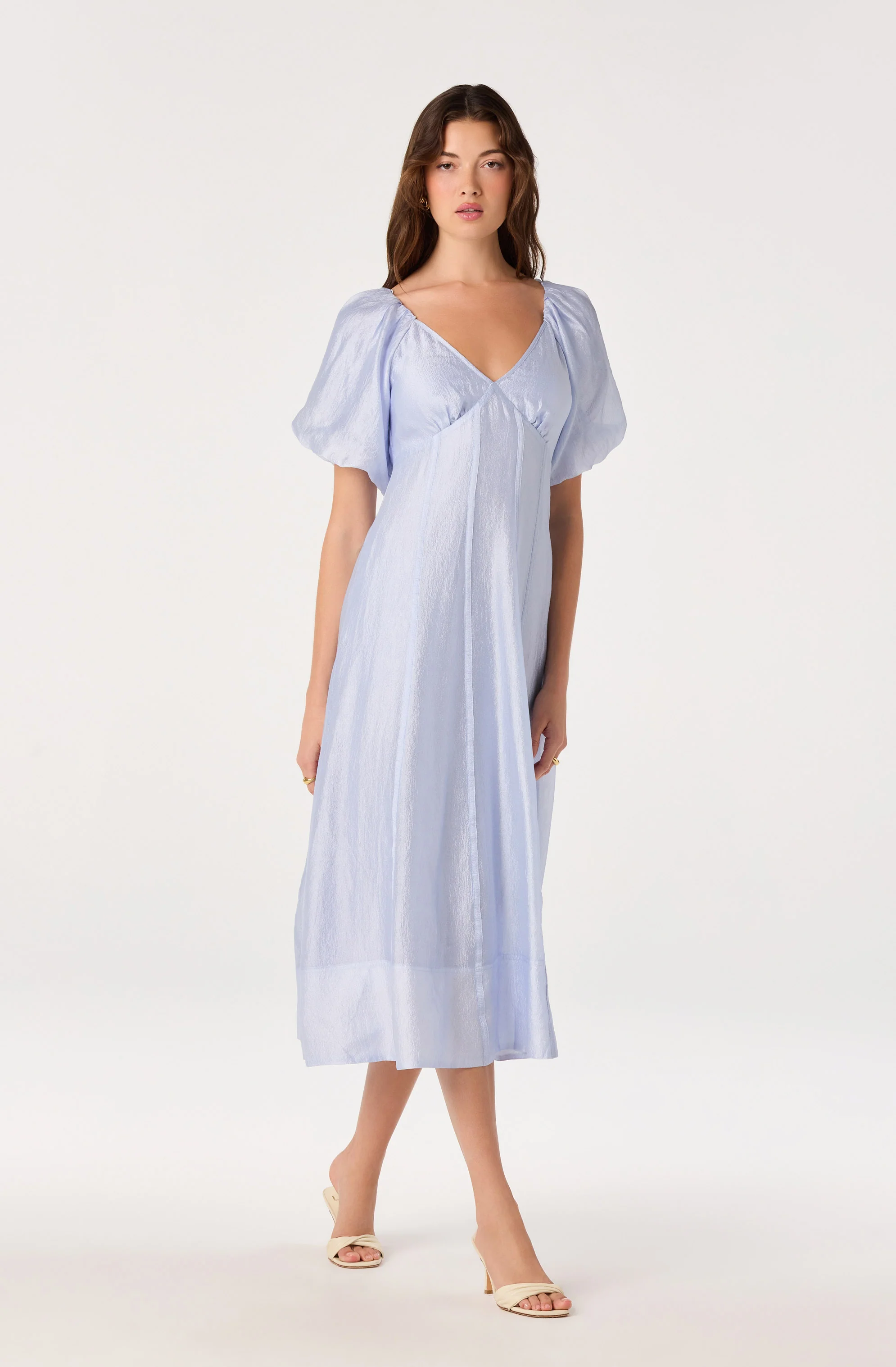 Kathaleya Puff Sleeve Midi Dress - Image 10