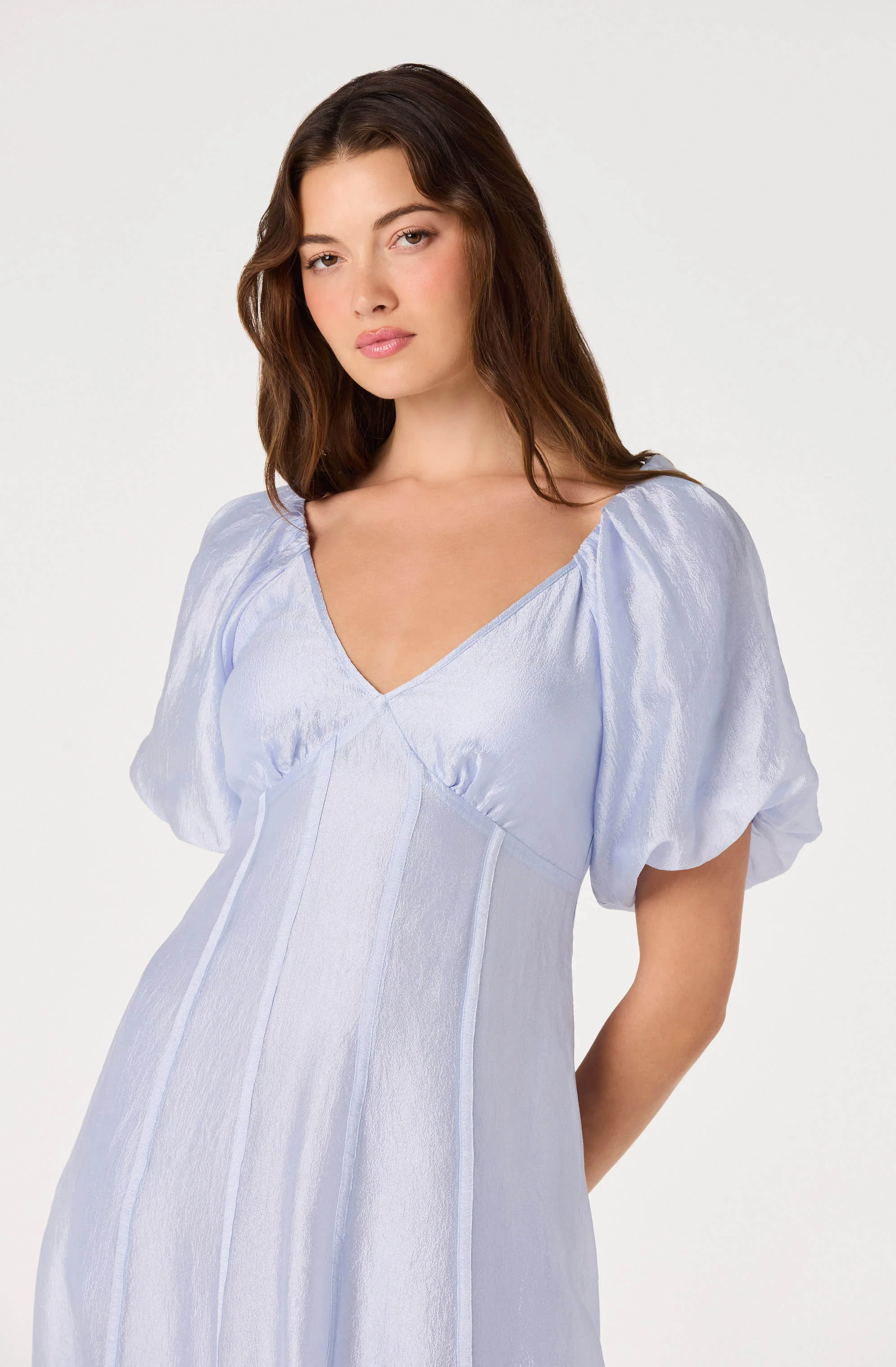 Kathaleya Puff Sleeve Midi Dress - Image 11