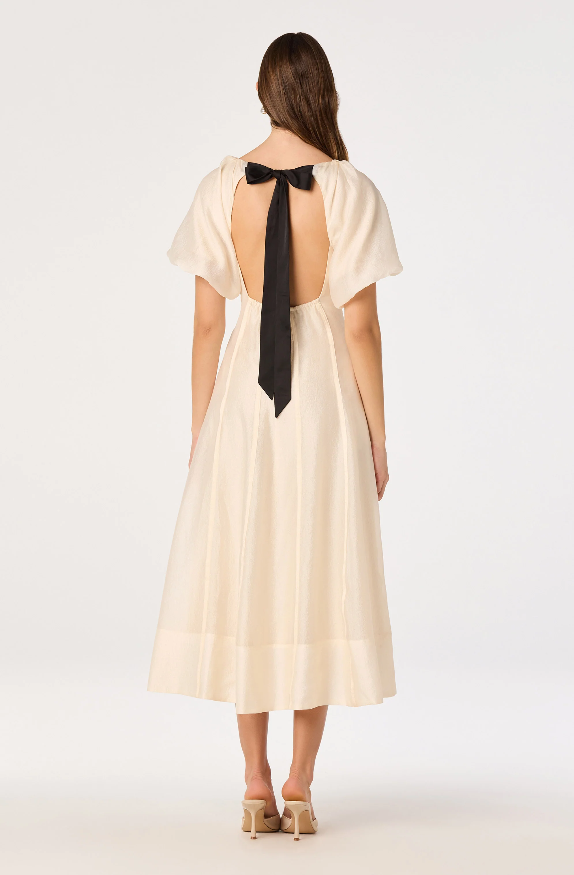 Kathaleya Puff Sleeve Midi Dress - Image 3