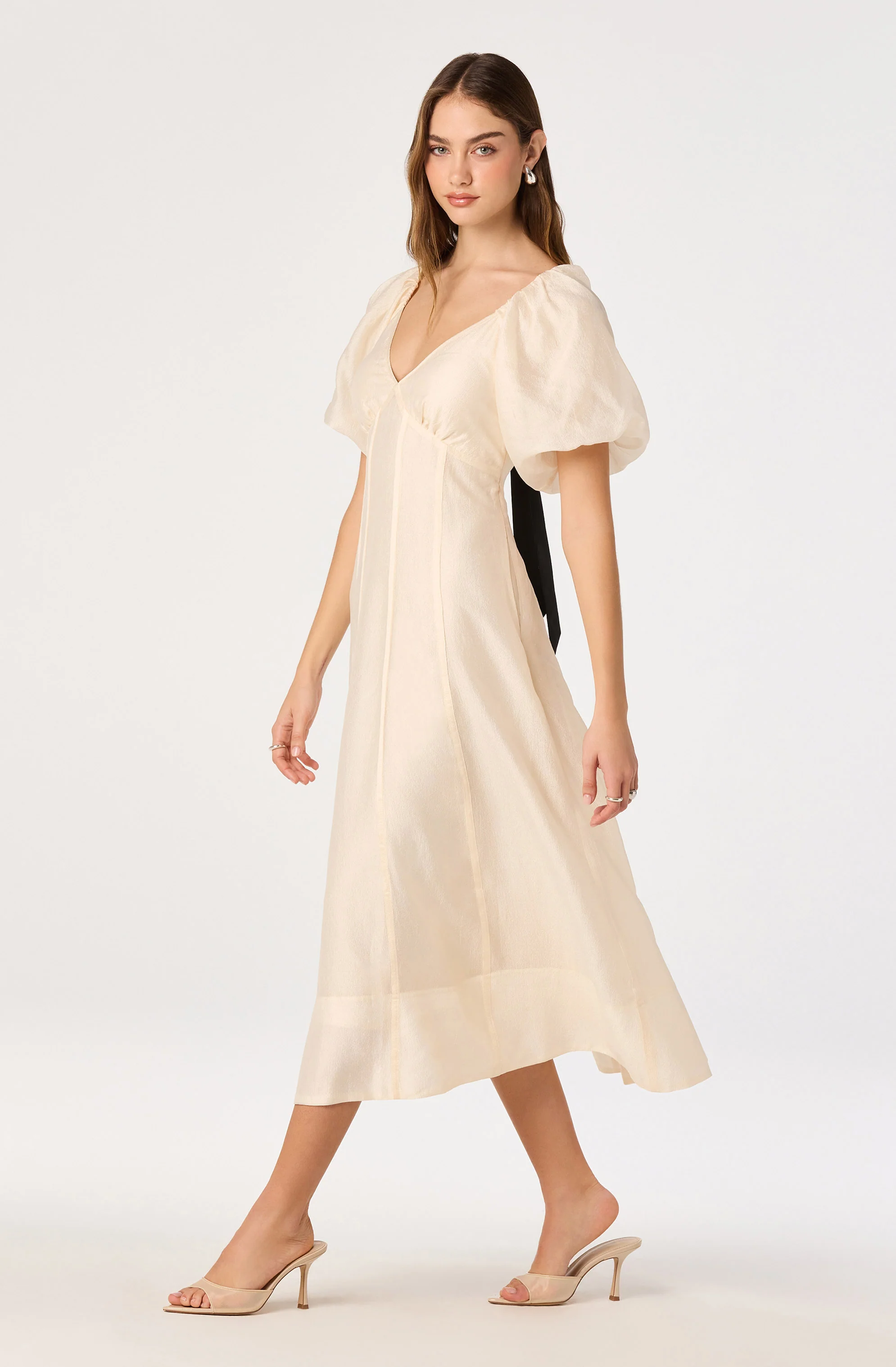 Kathaleya Puff Sleeve Midi Dress - Image 4