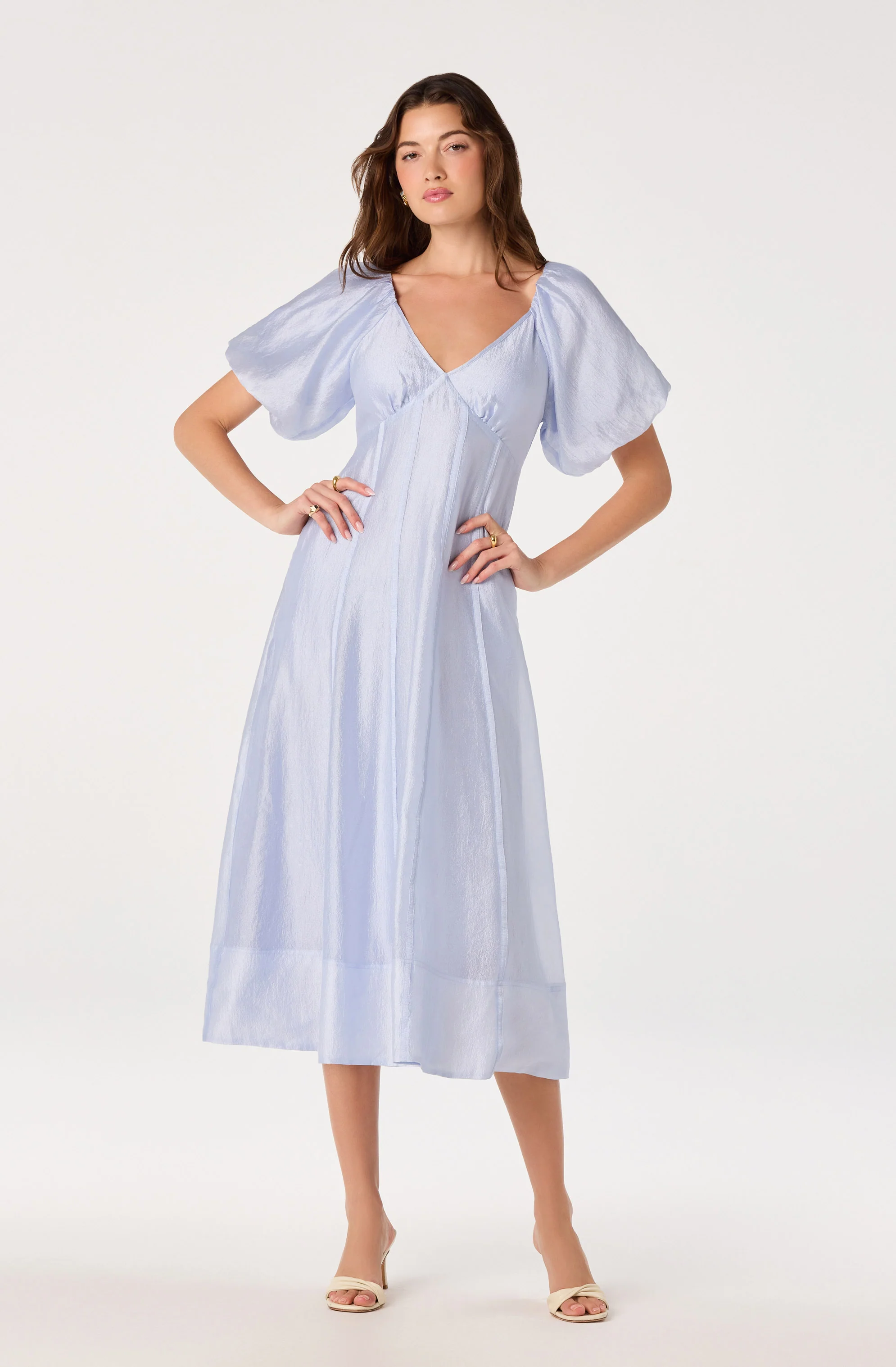 Kathaleya Puff Sleeve Midi Dress - Image 7