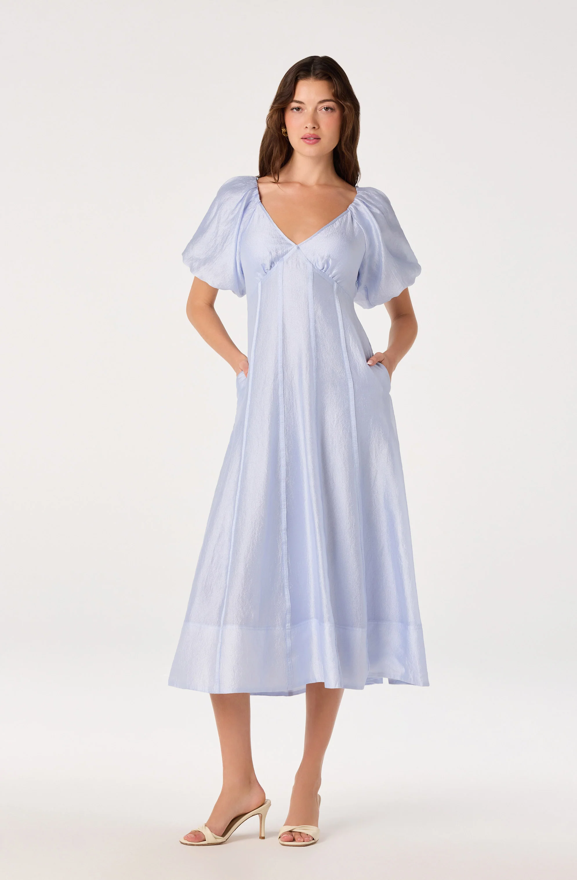 Kathaleya Puff Sleeve Midi Dress - Image 8