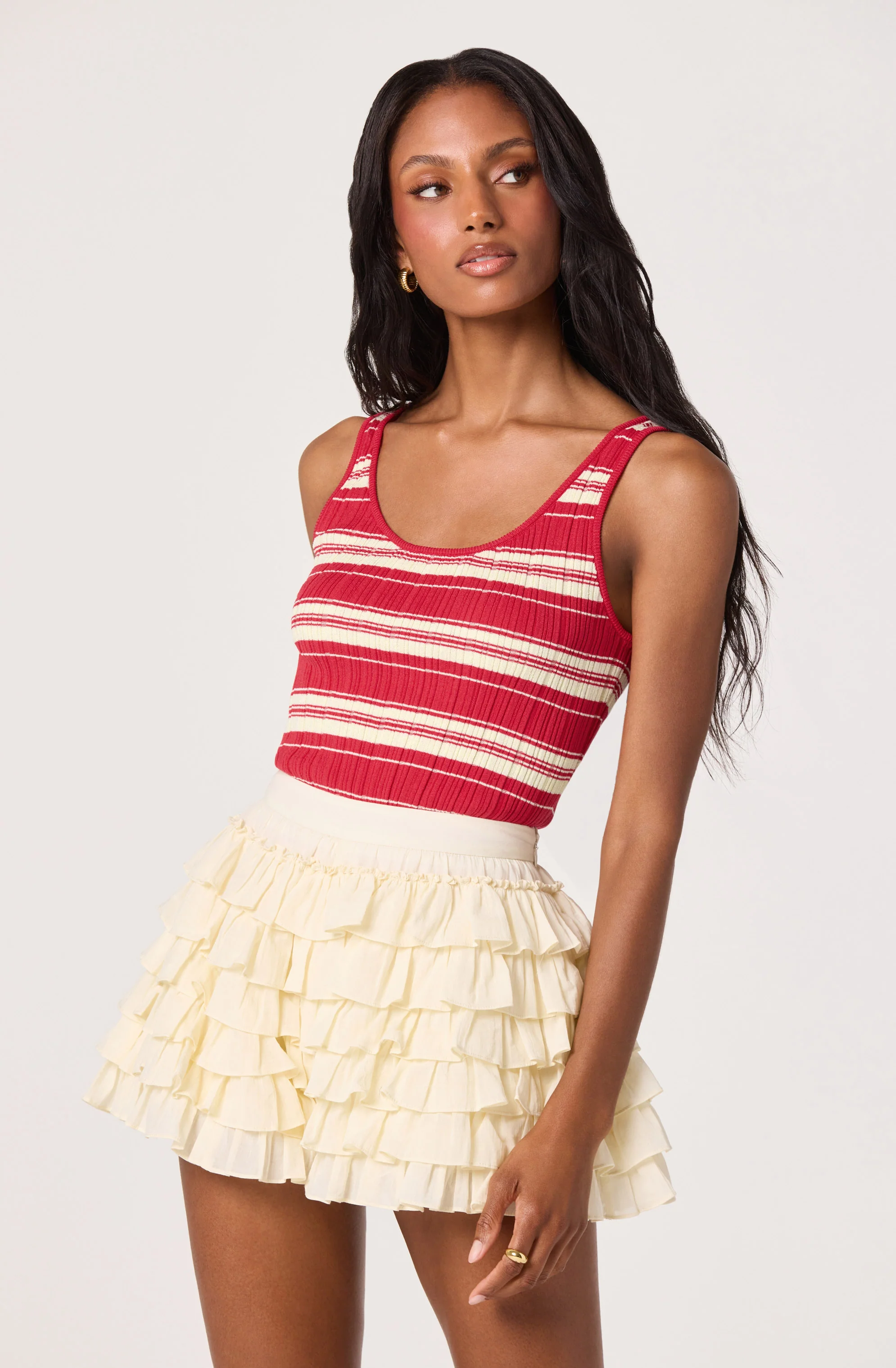 Kaylea Striped Scoop Neck Tank Top - Image 2