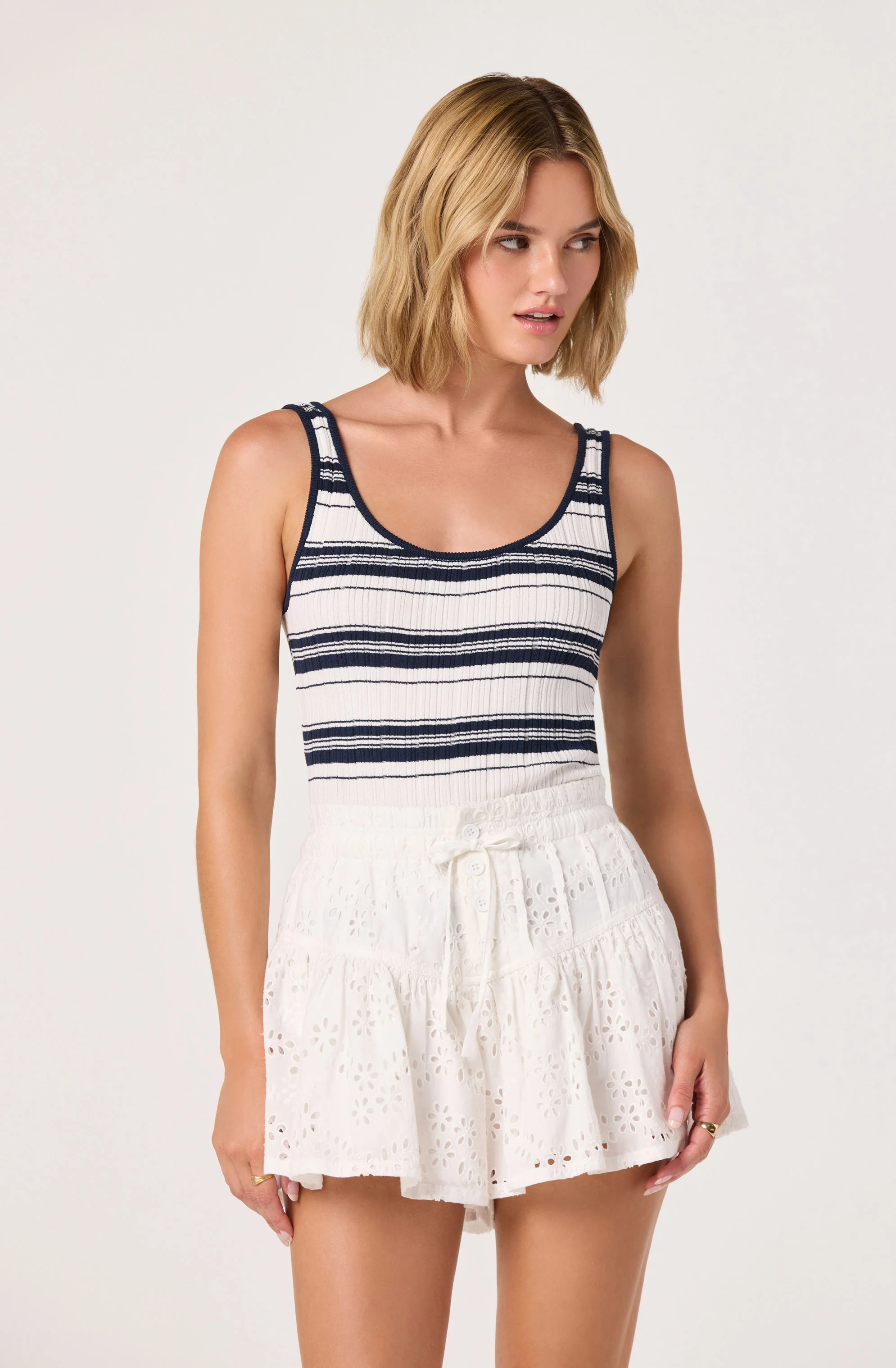 Kaylea Striped Scoop Neck Tank Top - Image 9
