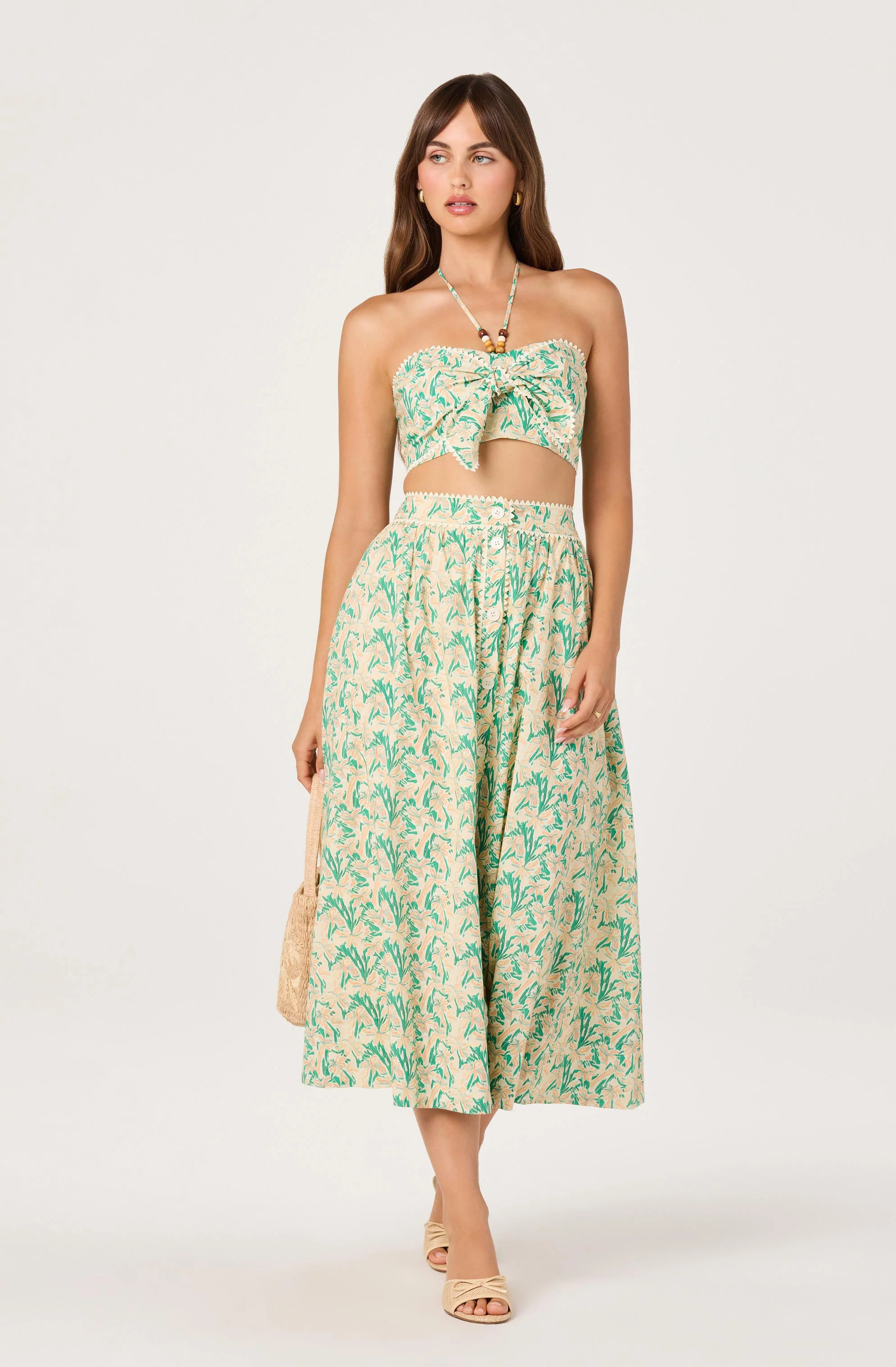 Keesha Button-Front Floral Midi Skirt - Image 2