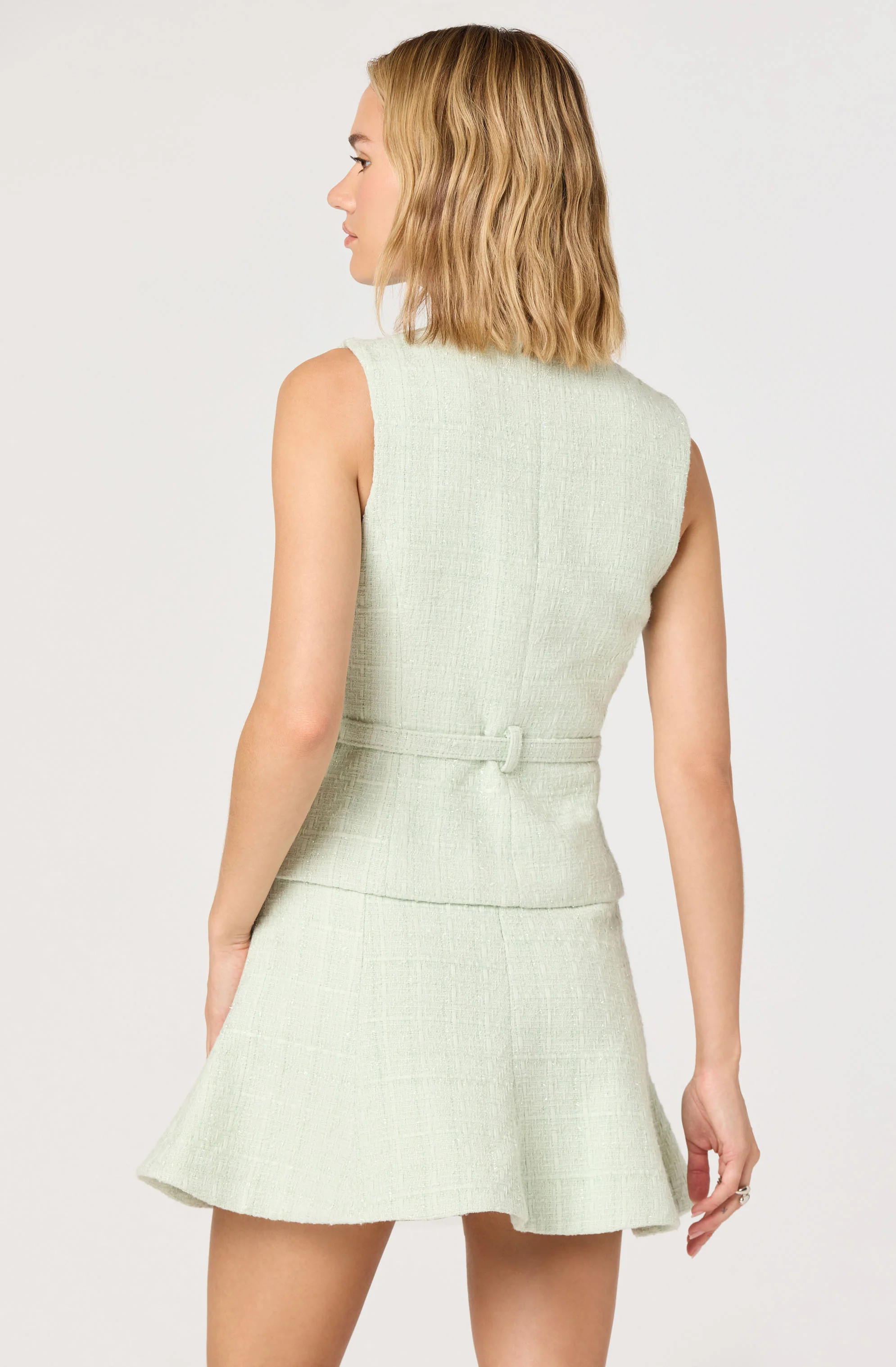 Kelson Sparkly Tweed Belted Vest - Image 3